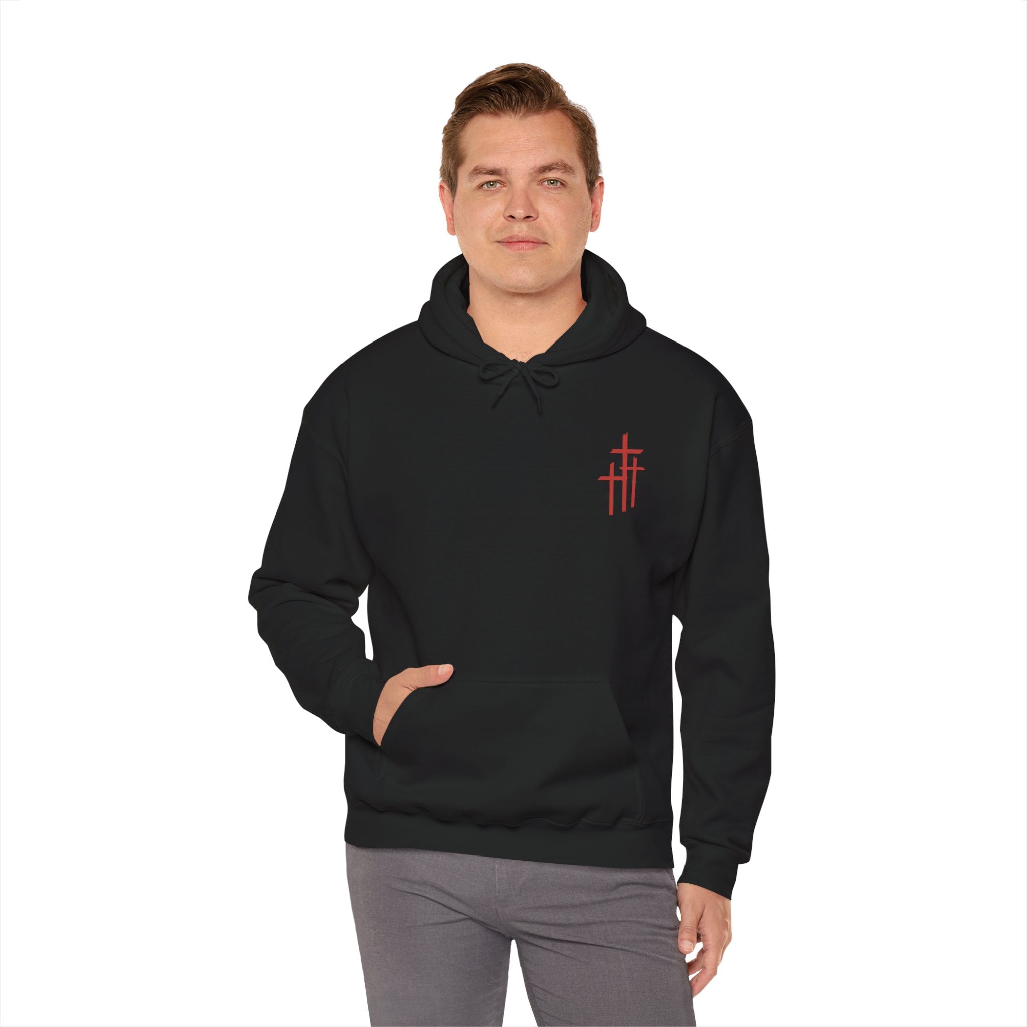 King of Kings Hoodie — Red Crown Graphic Religious Pullover