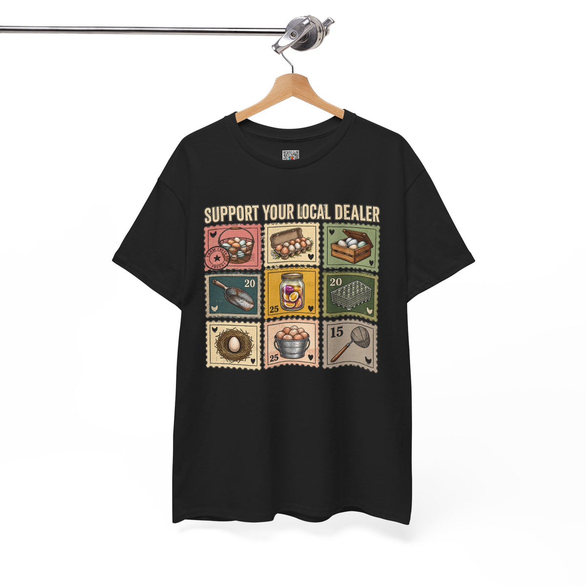 Support Your Local Dealer Fresh Eggs T-Shirt | Funny Chicken Farm Graphic Tee | Cr8tive Designs