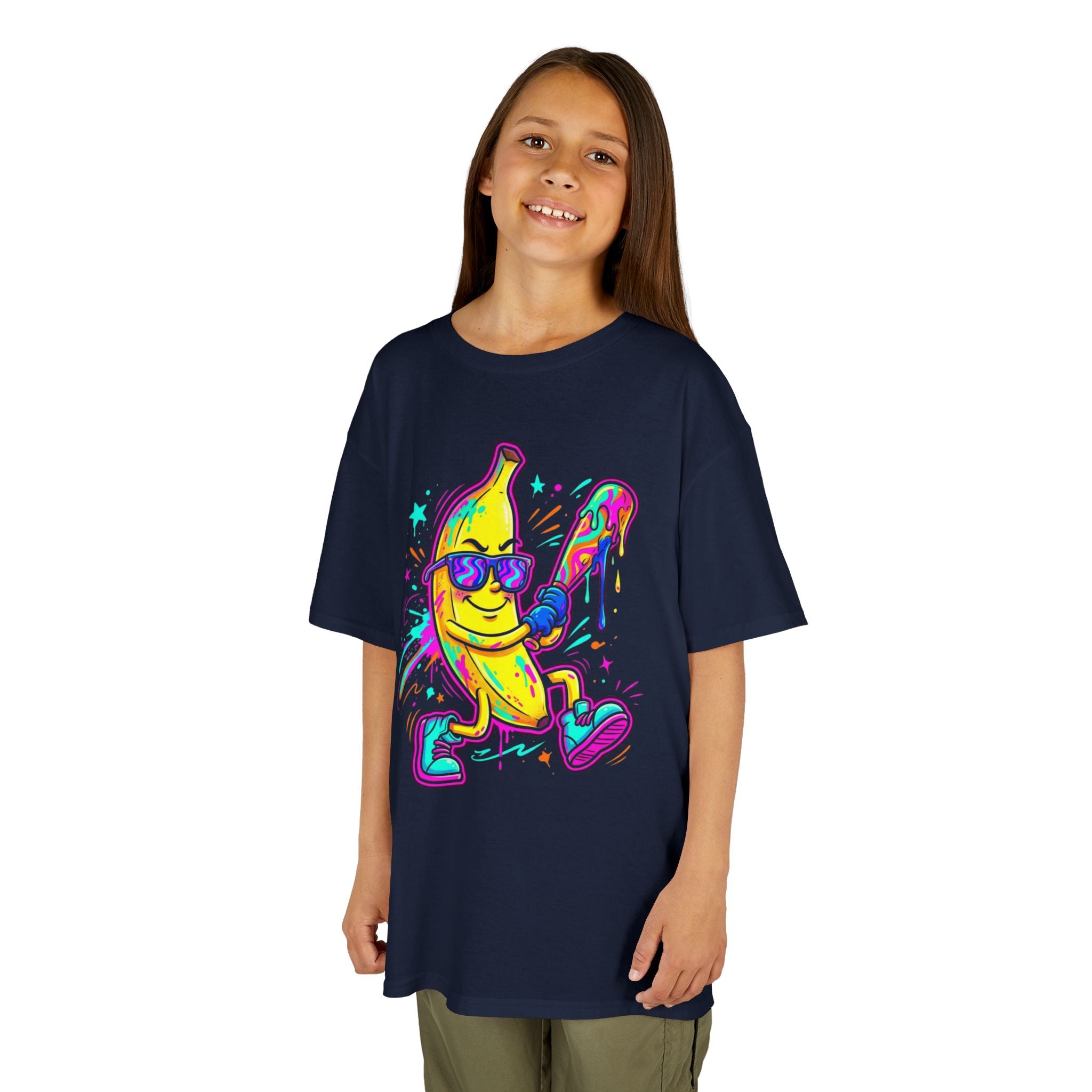 Kids T-Shirt | Neon Skateboarding Banana Graphic Tee | Cr8tive Designs