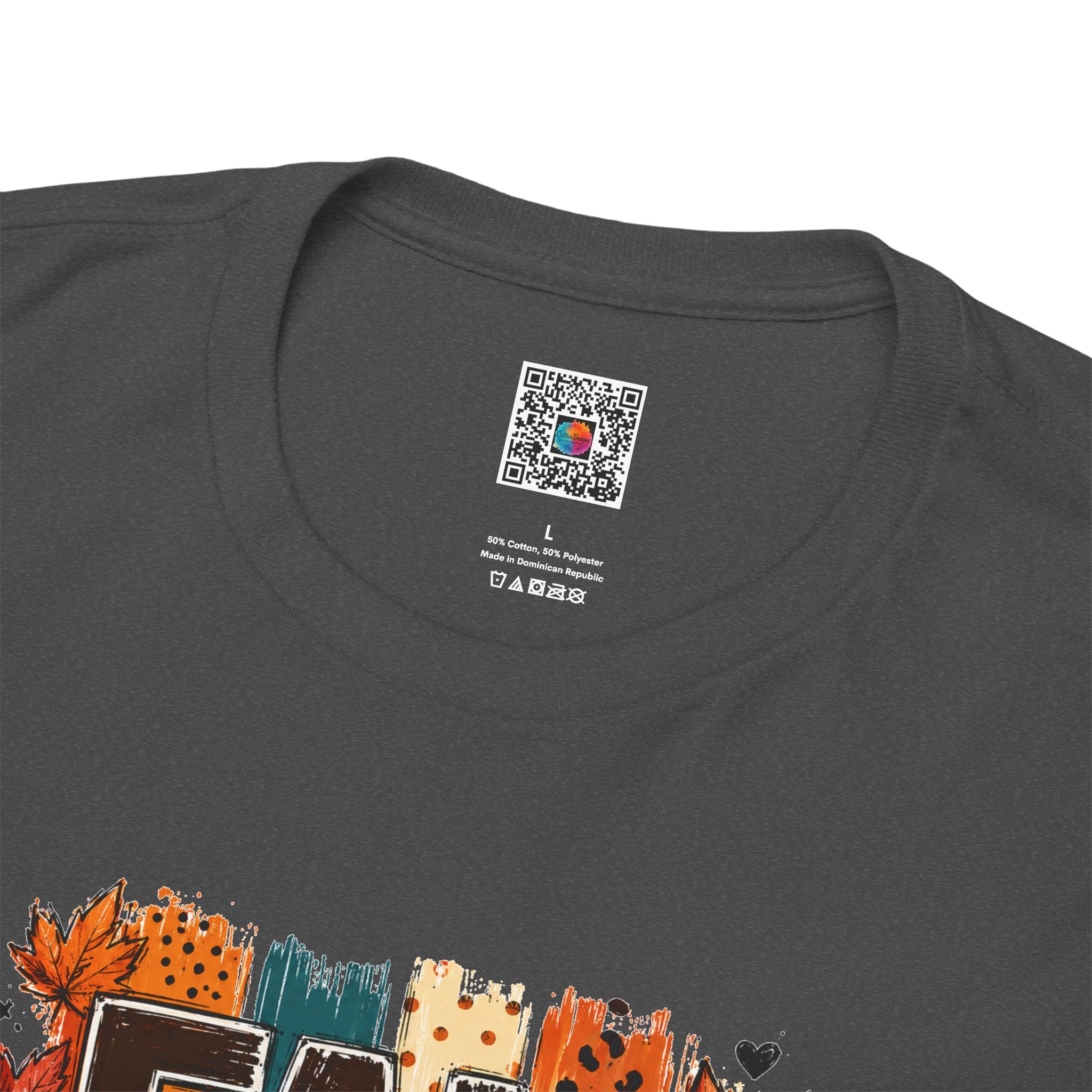 Fall Vibes Pumpkin Tee | Colorful Autumn Graphic T-Shirt | Cr8tive Designs