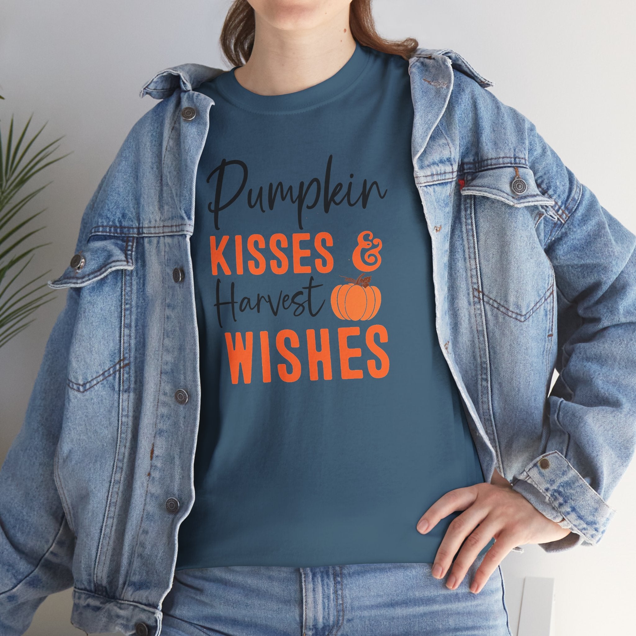 Pumpkin Kisses & Harvest Wishes Tee  | Fall Graphic T-Shirt | Cr8tive Designs