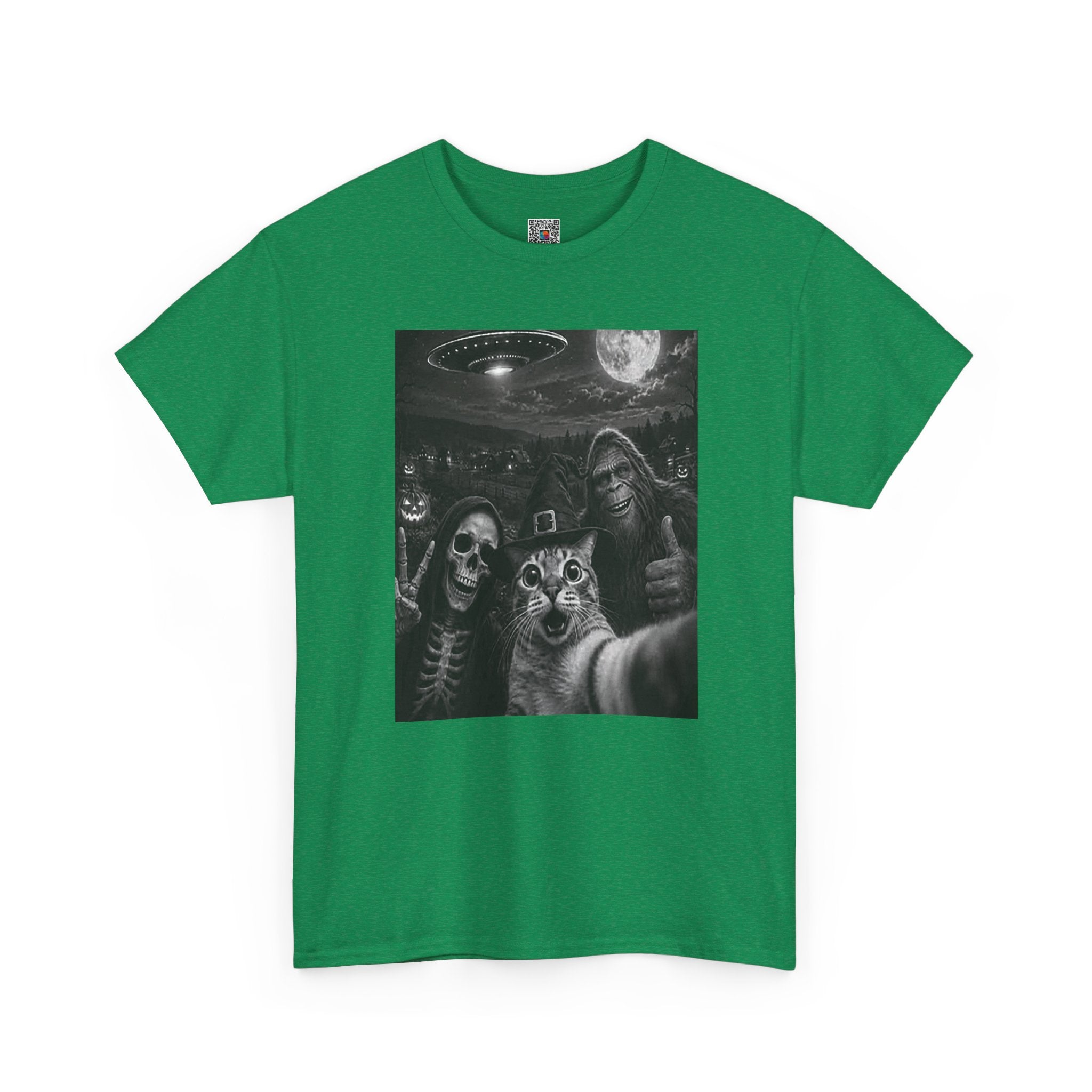 Spooky Squad Selfie Shirt | Funny Halloween Bigfoot Cat Alien Graphic Tee | Cr8tive Designs