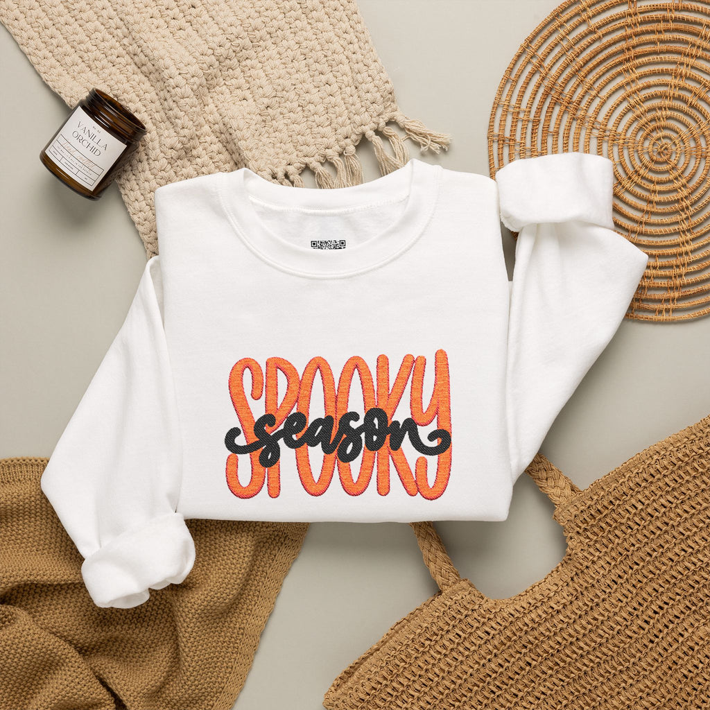 Embroidered Spooky Season Sweatshirt | Halloween Crewneck | Cr8tive Designs