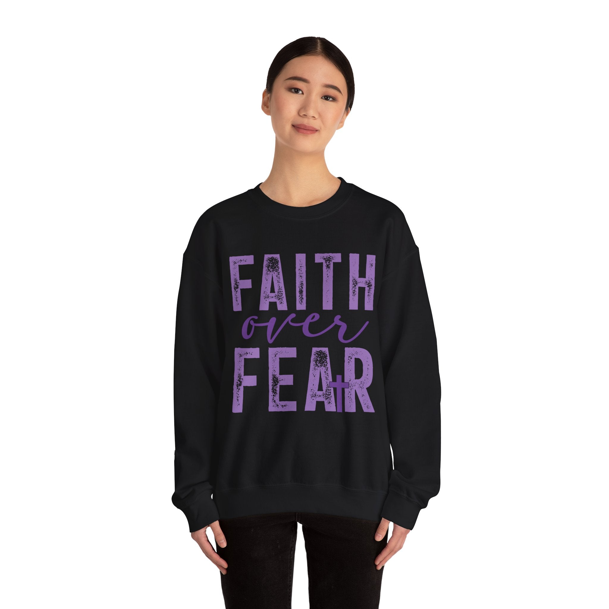 Faith Over Fear – Inspirational Christian Faith Sweatshirt | Cr8tive Designs
