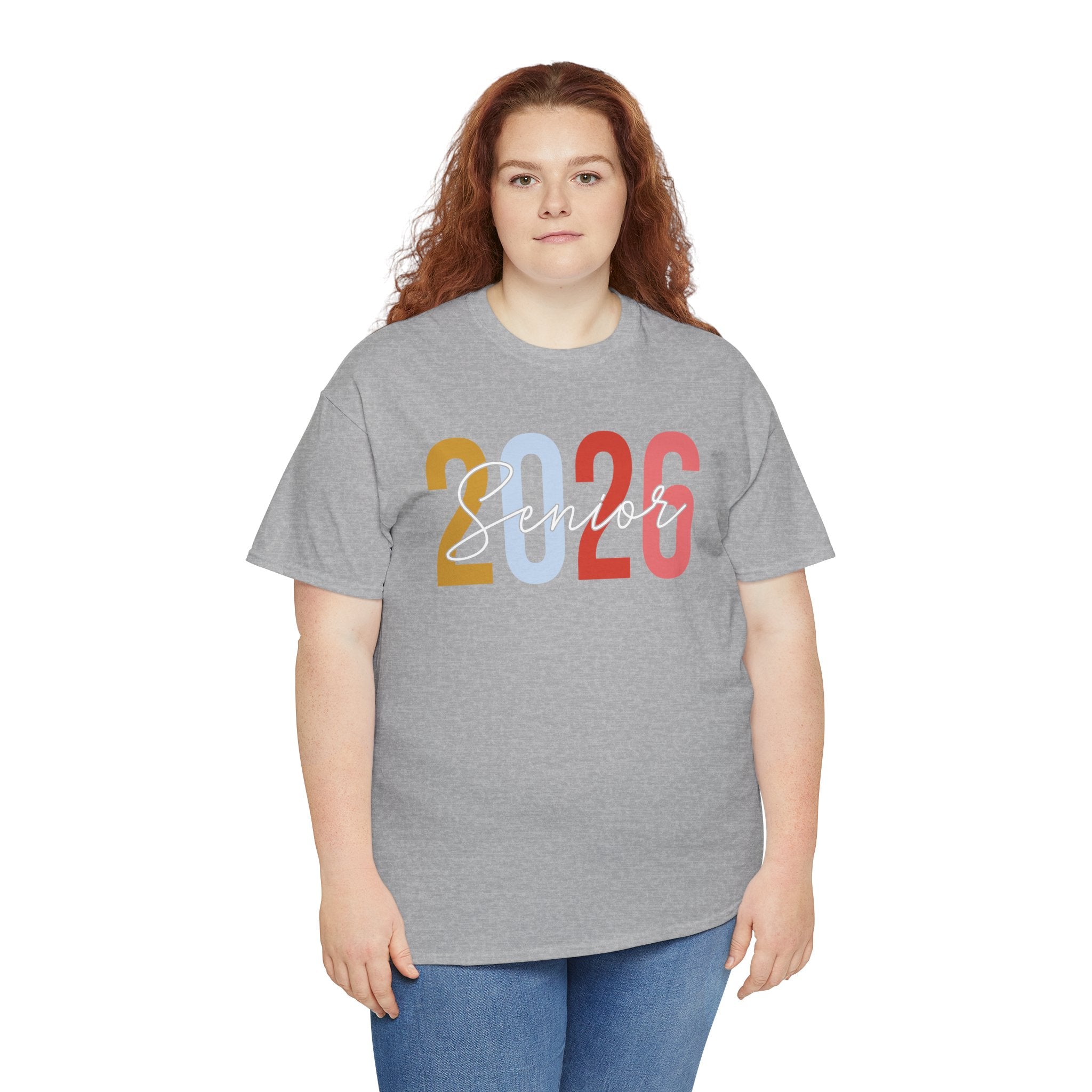 Senior 2026 Script Overlay T-Shirt | Trendy Color Graduation Tee | Senior Shirt | Cr8tive Designs