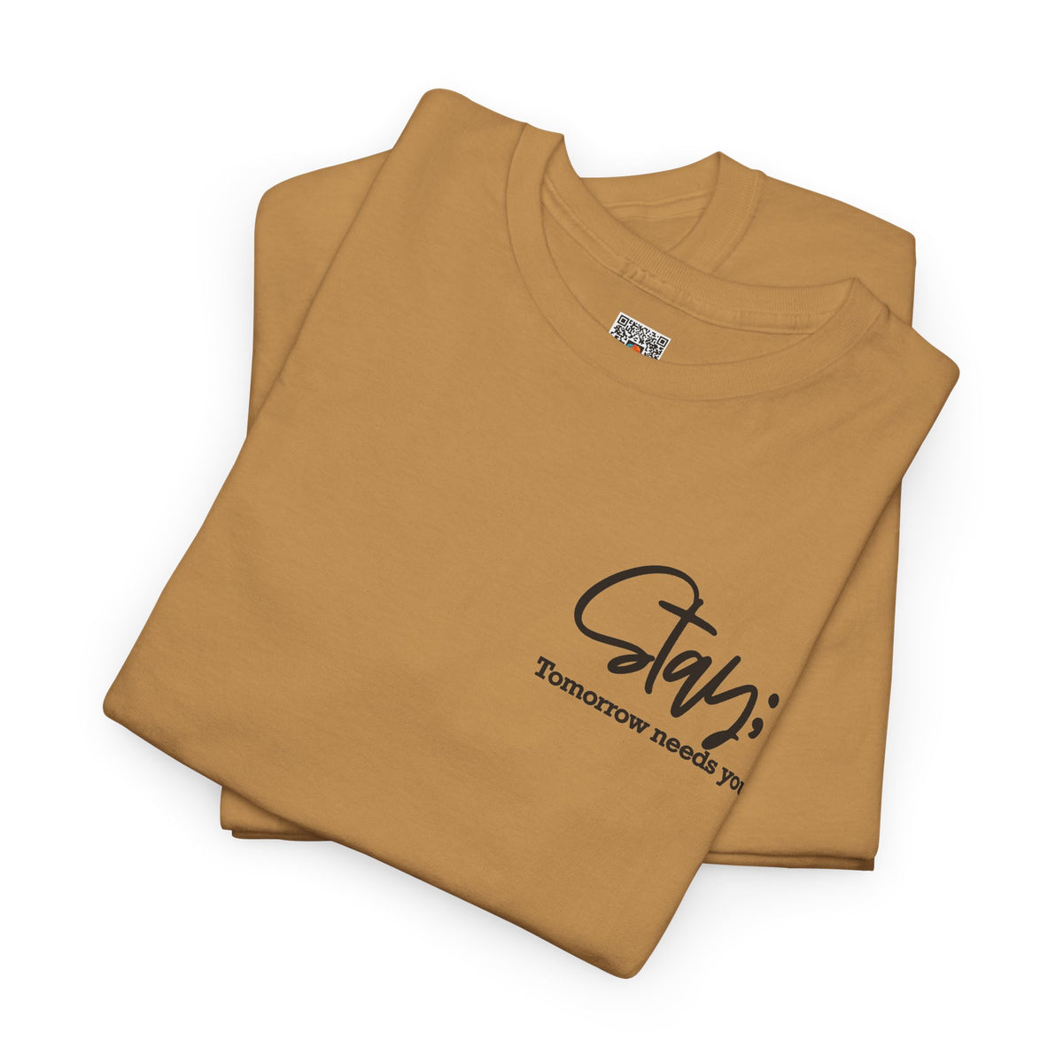 Stay Tomorrow Needs You T-Shirt | Minimalist Semicolon Pocket Print Graphic Tee | Cr8tive Designs