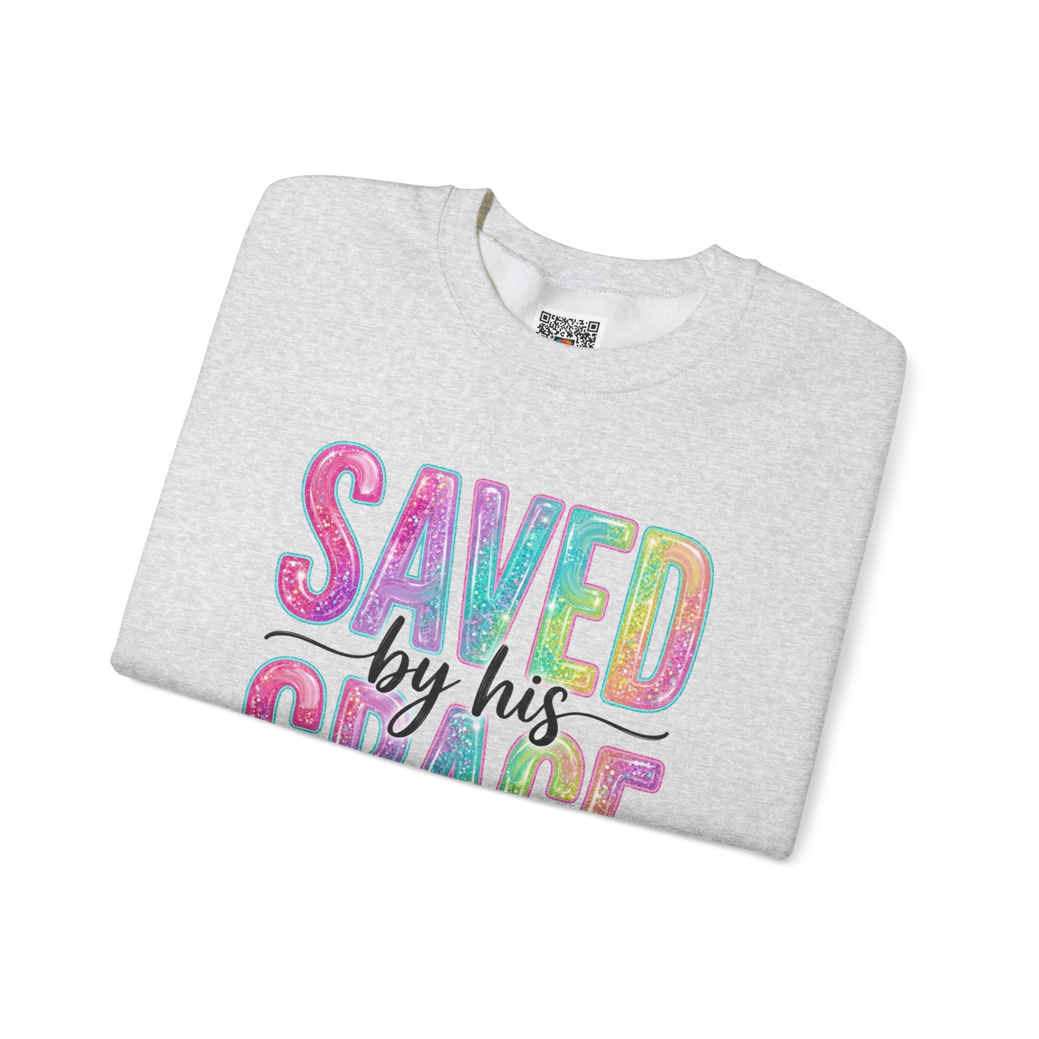 Saved by Grace Sweatshirt – Christian Faith Graphic Crewneck | Inspirational Religious Pullover | Cr8tive Designs