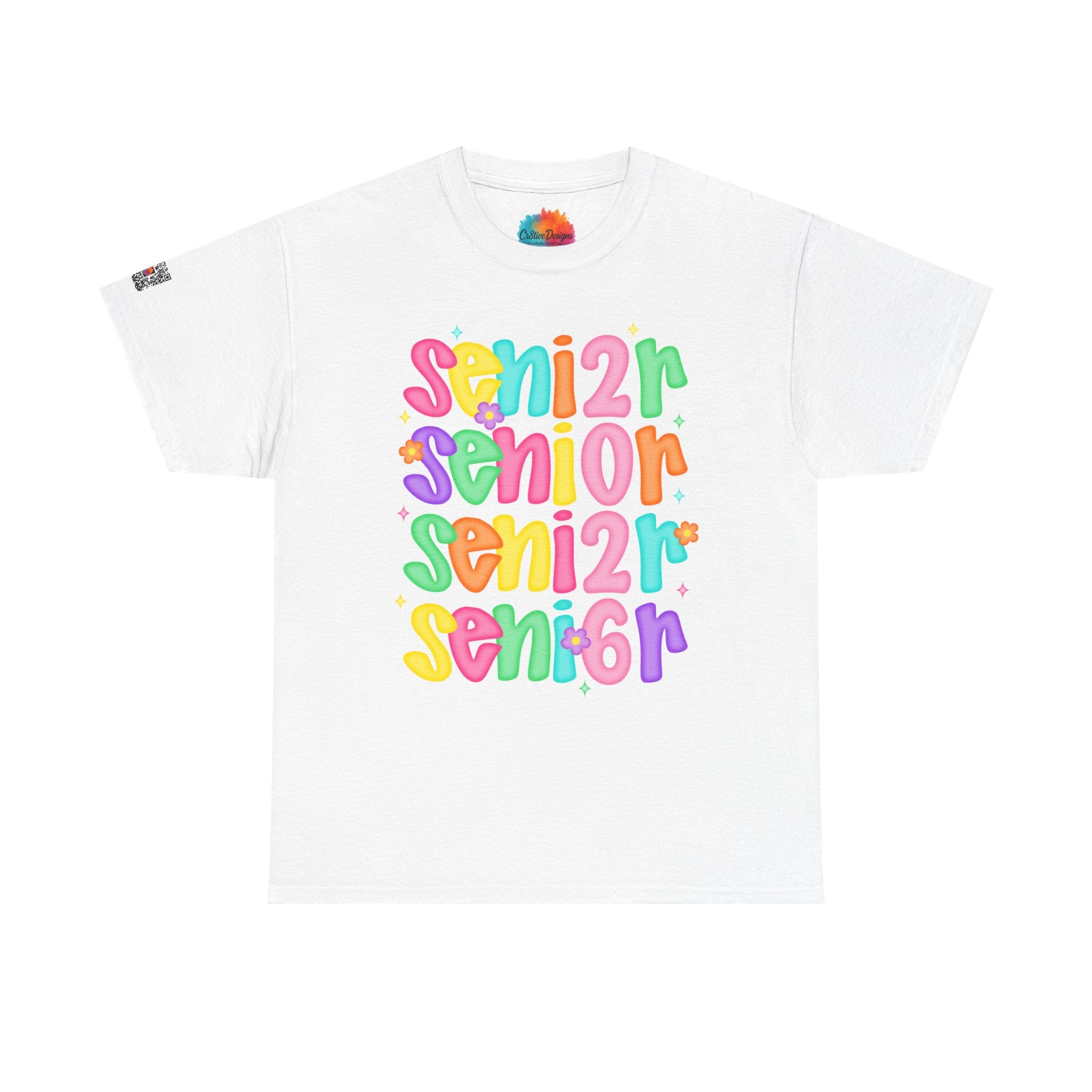 Senior 2026 Retro Colorful T-Shirt | Groovy Stacked Senior Tee | Fun Graduation Shirt | Cr8tive Designs
