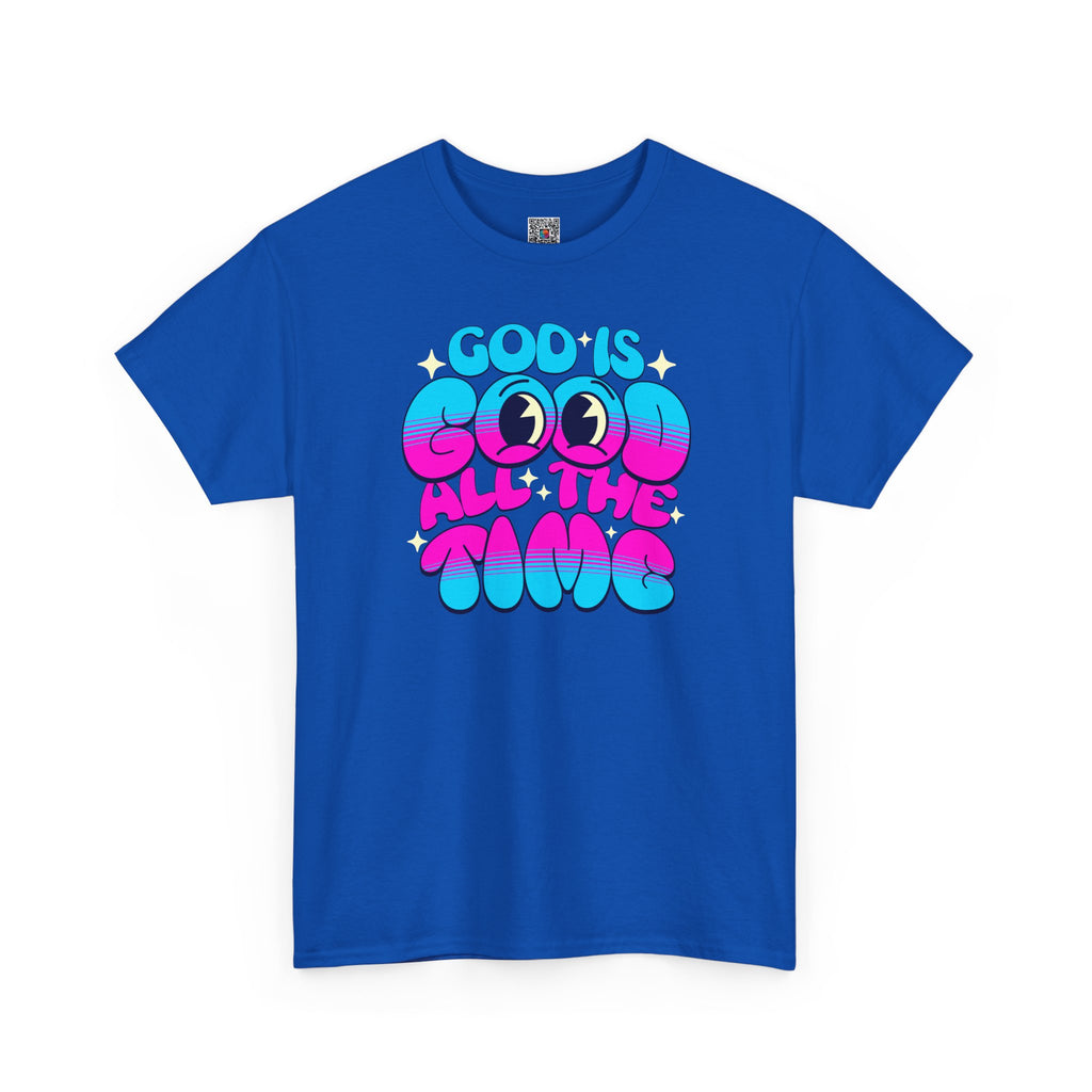 God Is Good All The Time T‑Shirt | Retro Bubble Letter Faith Tee | Cr8tive Designs