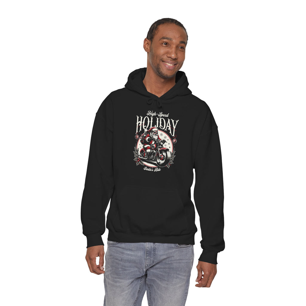 Santa’s Holiday Ride Hoodie | Christmas Motorcycle Biker Design | Cr8tive Designs