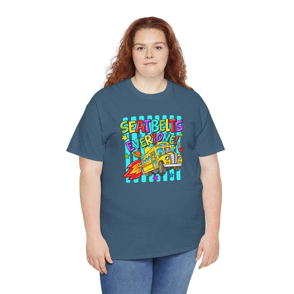 Seatbelts Everyone T-Shirt | Retro School Bus Graphic Tee | Cr8tive Designs