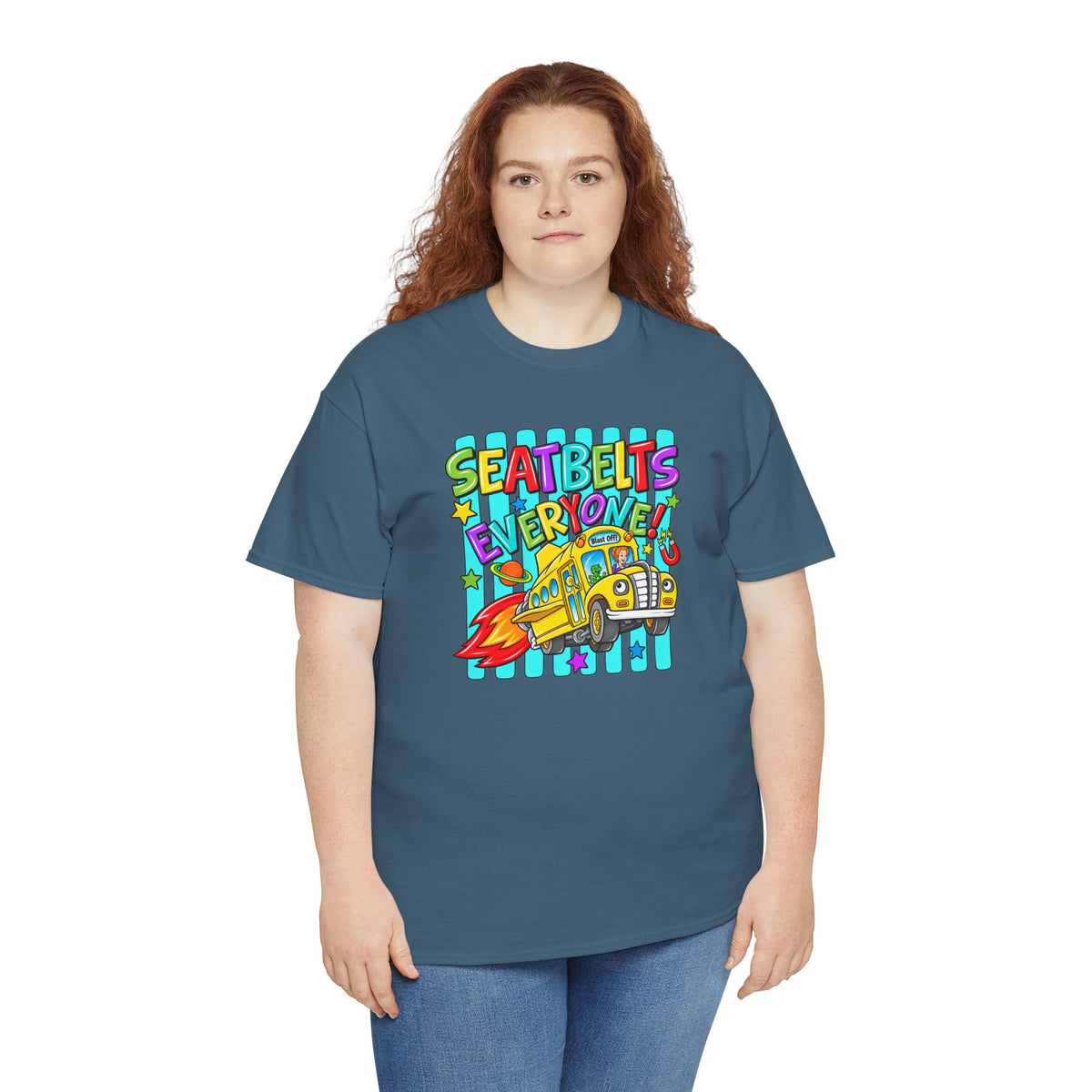 Seatbelts Everyone T-Shirt | Retro School Bus Graphic Tee | Cr8tive Designs