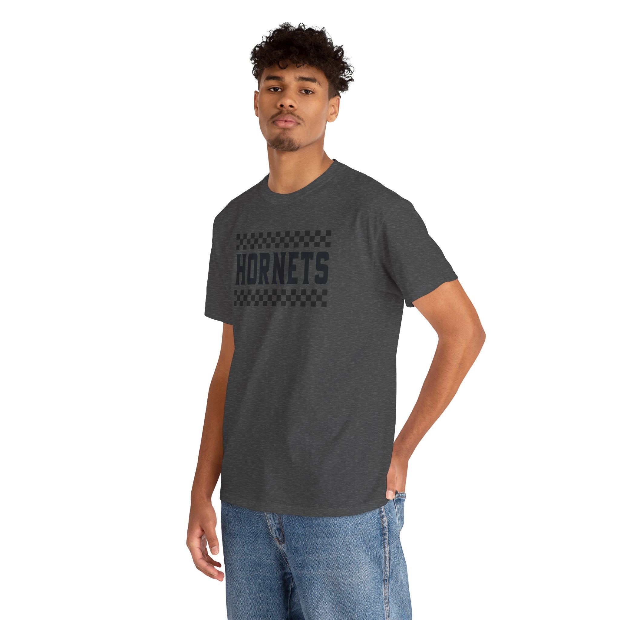 Checkered Hornets Adult T-Shirt | School Spirit Mascot Tee | Cr8tive Designs
