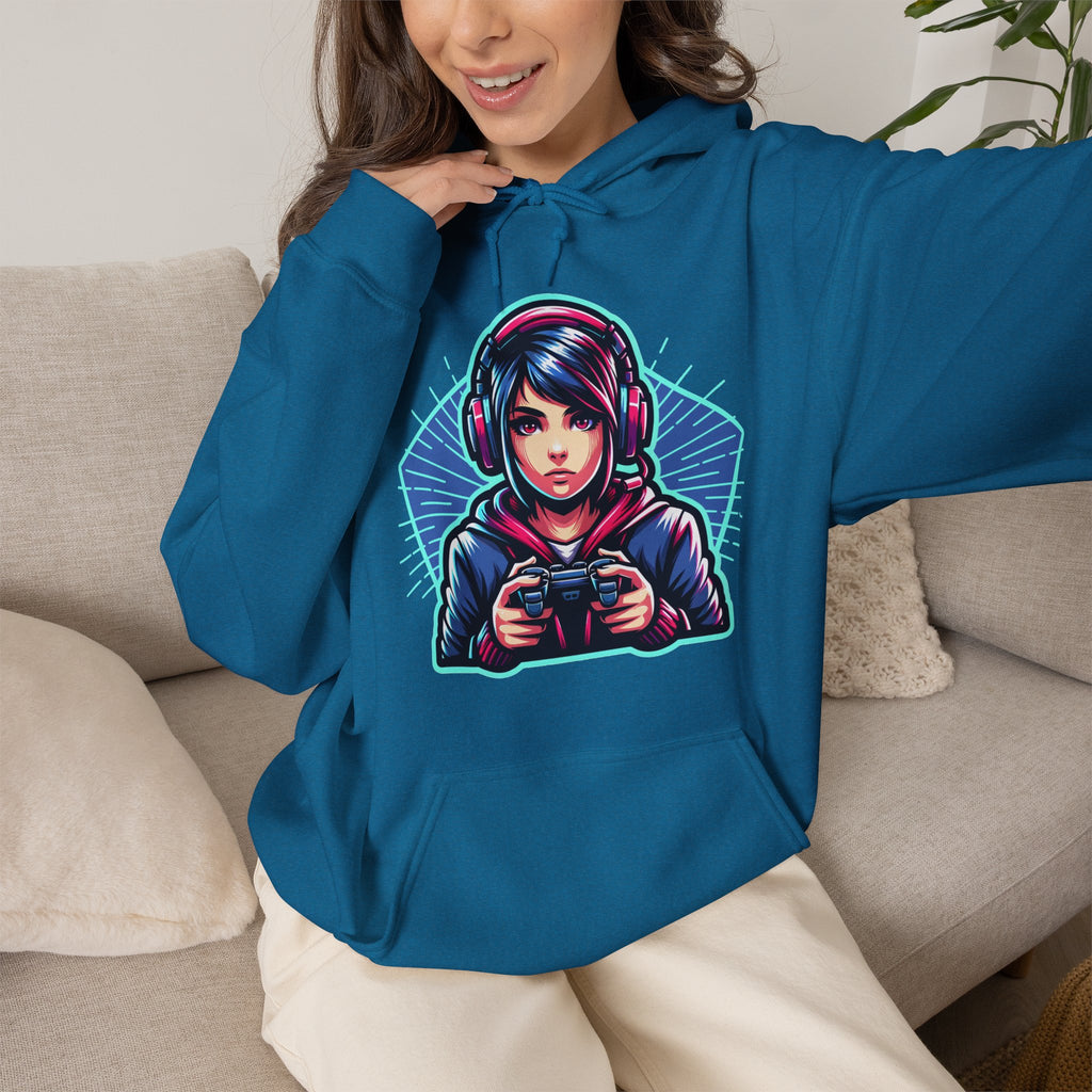 Gamer Girl | Neon Gaming Hoodie | Cr8tive Designs