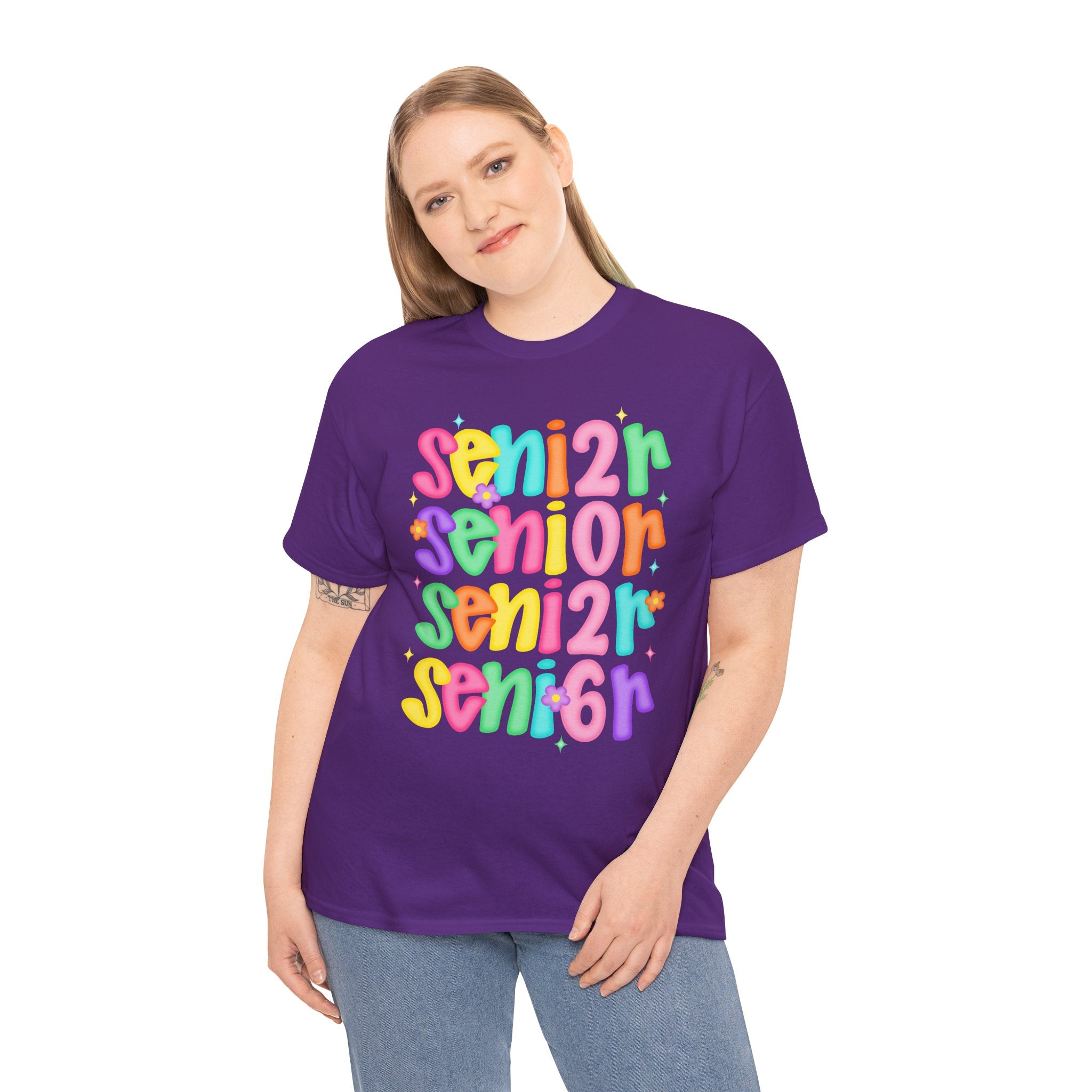 Senior 2026 Retro Colorful T-Shirt | Groovy Stacked Senior Tee | Fun Graduation Shirt | Cr8tive Designs