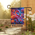 Vibrant Flamingo Welcome Garden Flag | Tropical Summer Decor | Cr8tive Designs