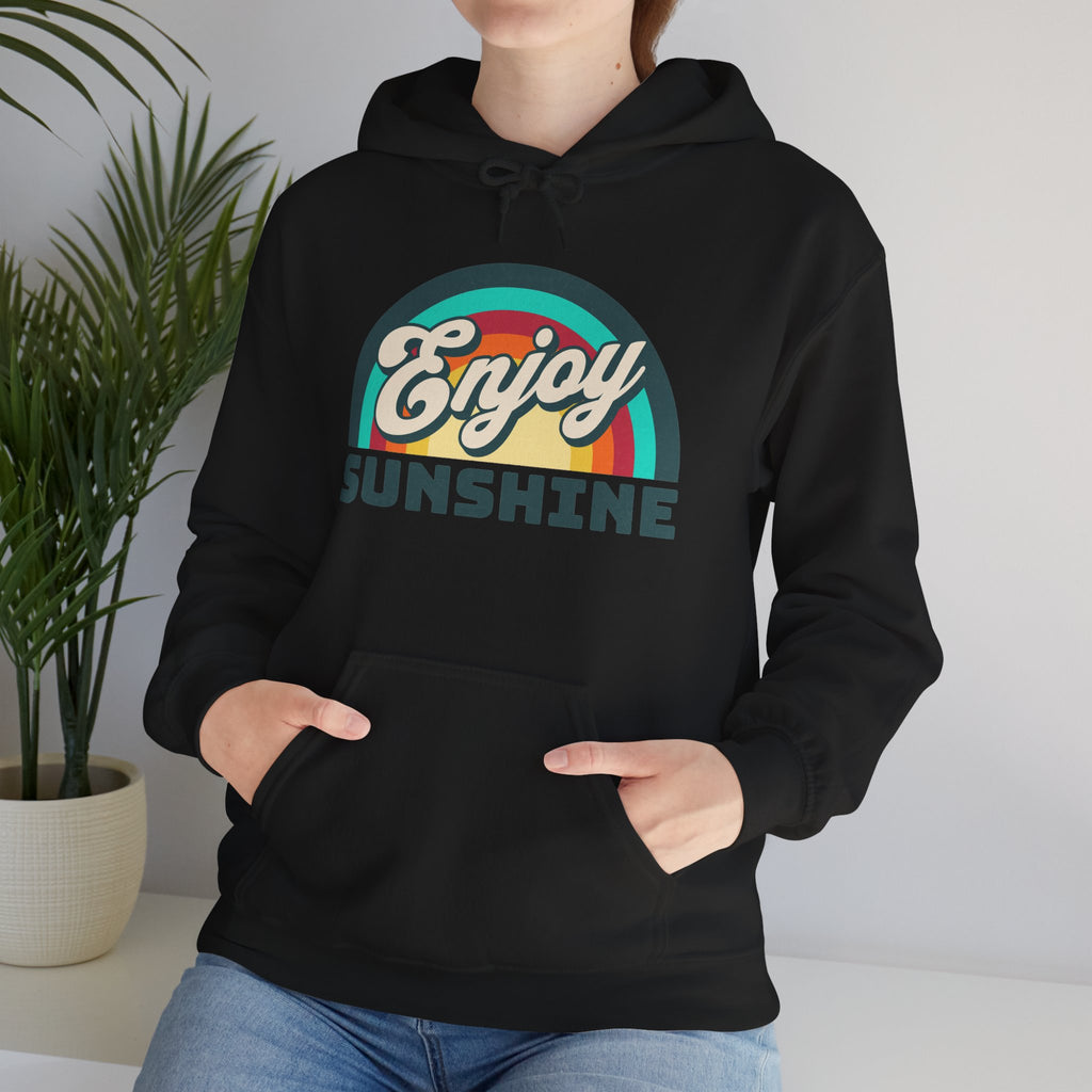 Enjoy Sunshine | Colorful Retro Rainbow Hoodie | Cr8tive Designs