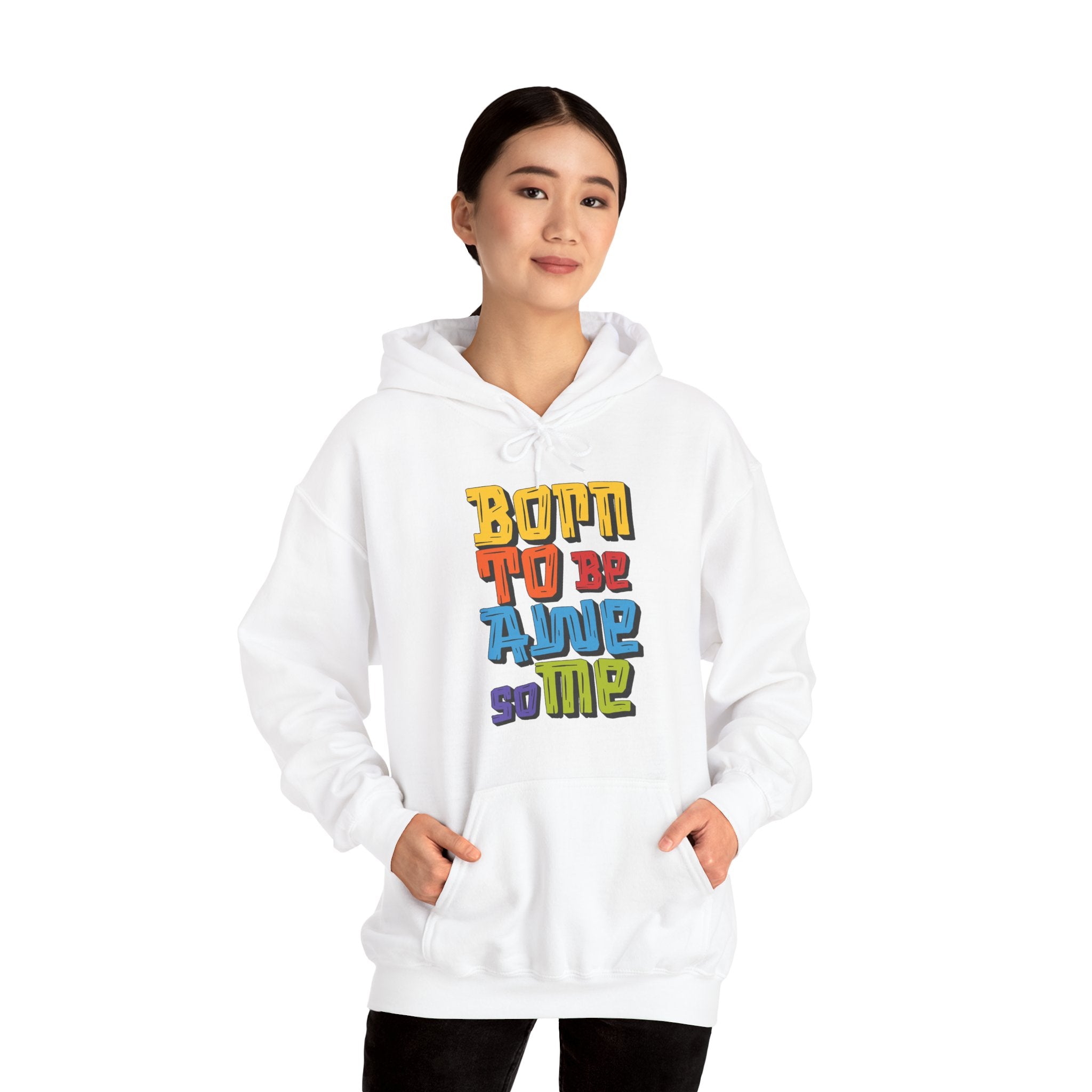 Born to Be Awesome | Colorful Retro Hoodie | Cr8tive Designs