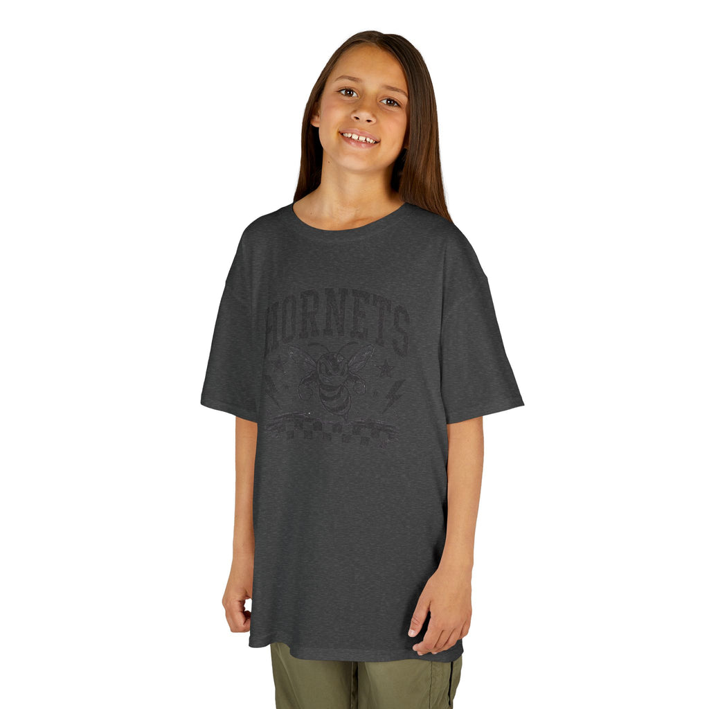 Vintage Hornets Mascot Youth T-Shirt | School Spirit Mascot Tee | Cr8tive Designs