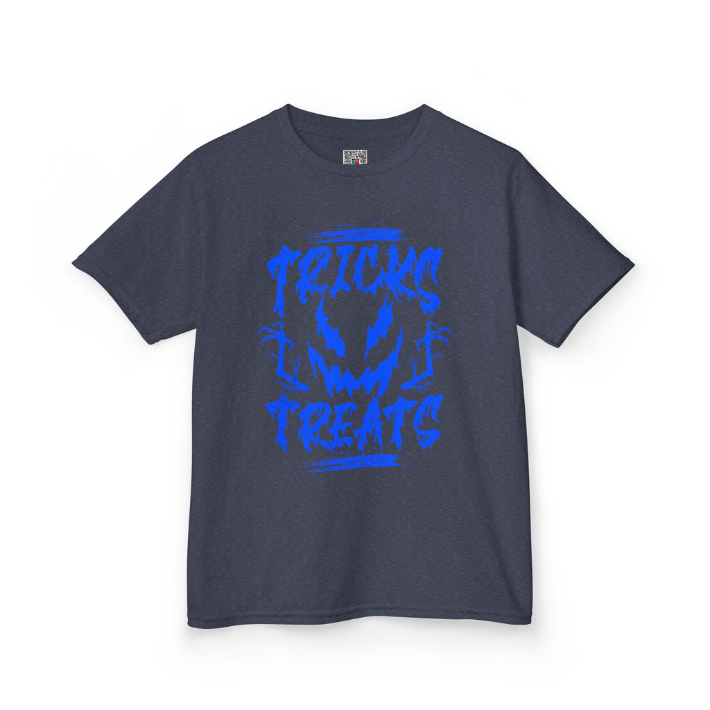Kids Halloween T-Shirt | "Tricks & Treats" Scary Jack-O'-Lantern Tee | Cr8tive Designs