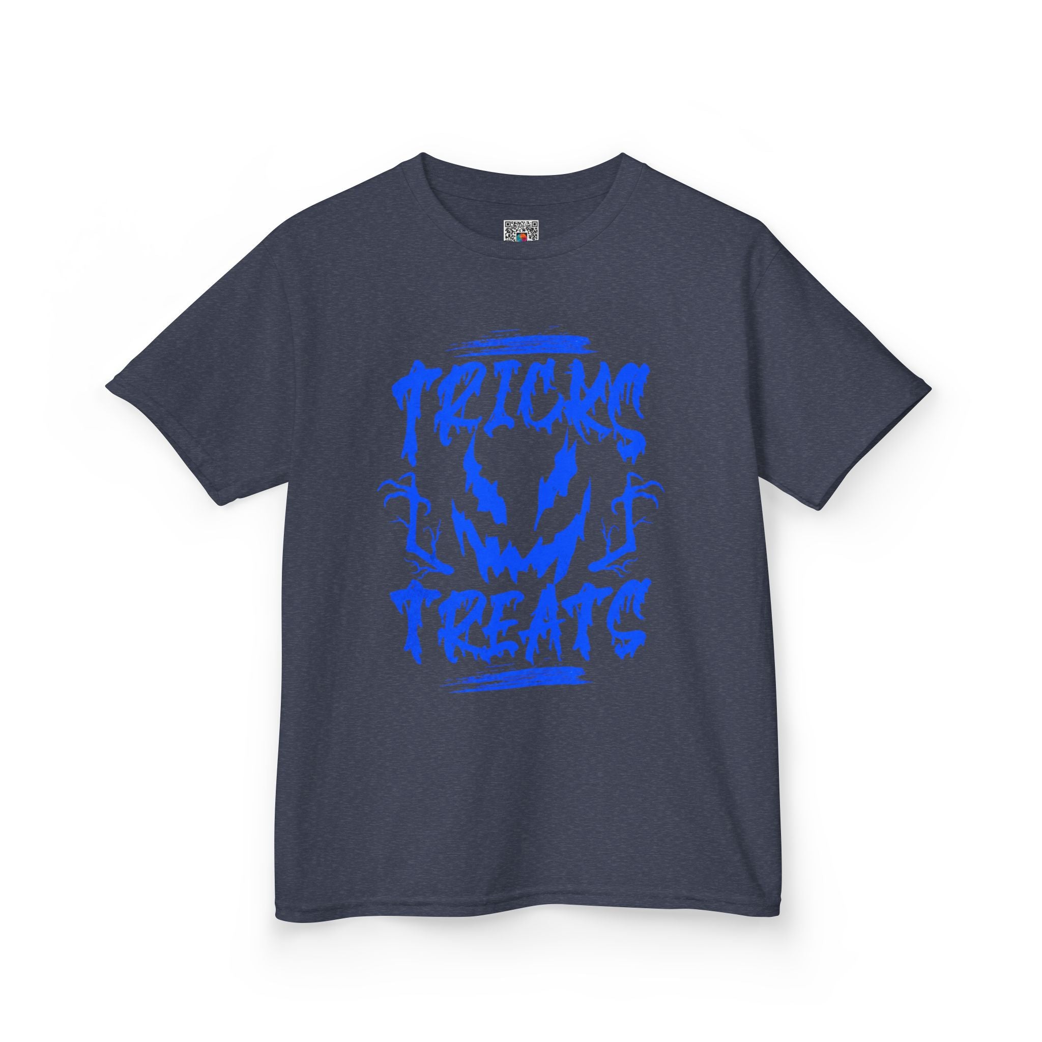 Kids Halloween T-Shirt | "Tricks & Treats" Scary Jack-O'-Lantern Tee | Cr8tive Designs