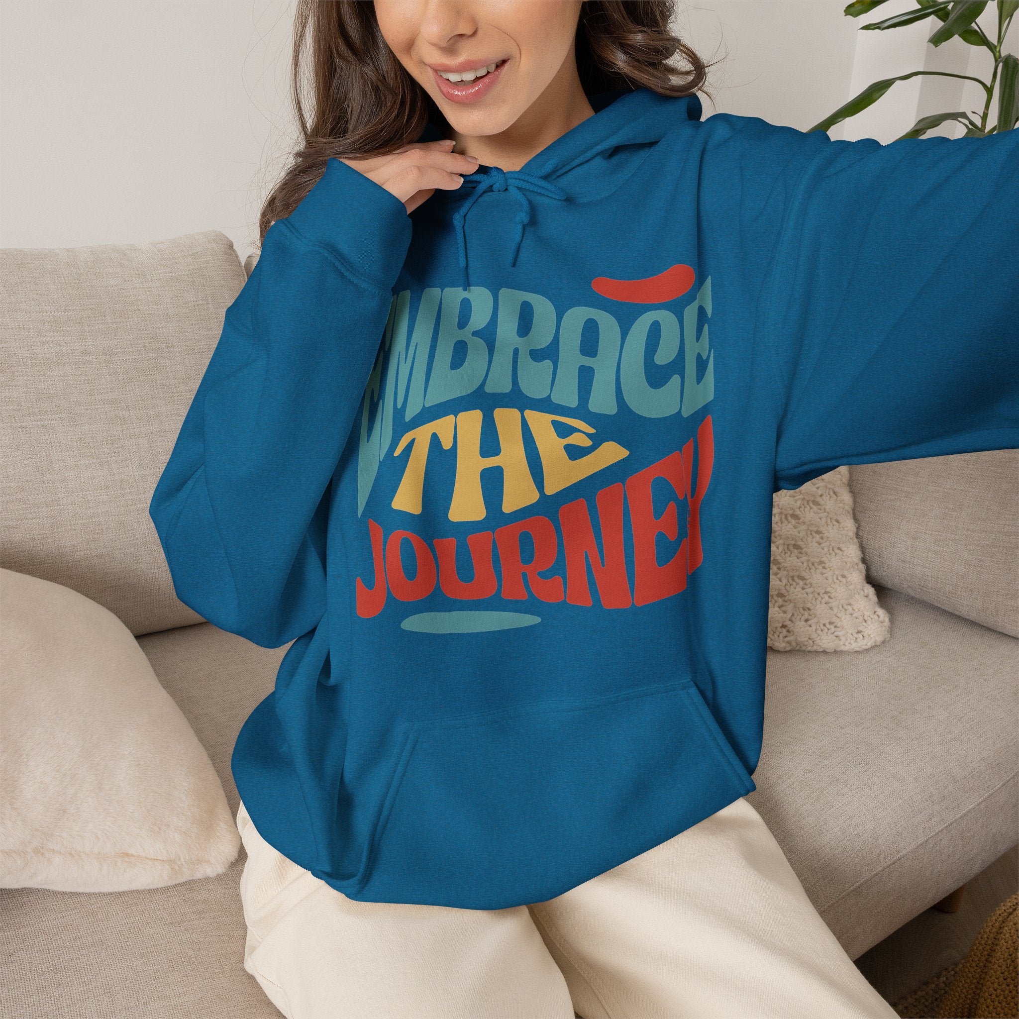 Embrace the Journey | Colorful Retro Motivational Hoodie | Cr8tive Designs