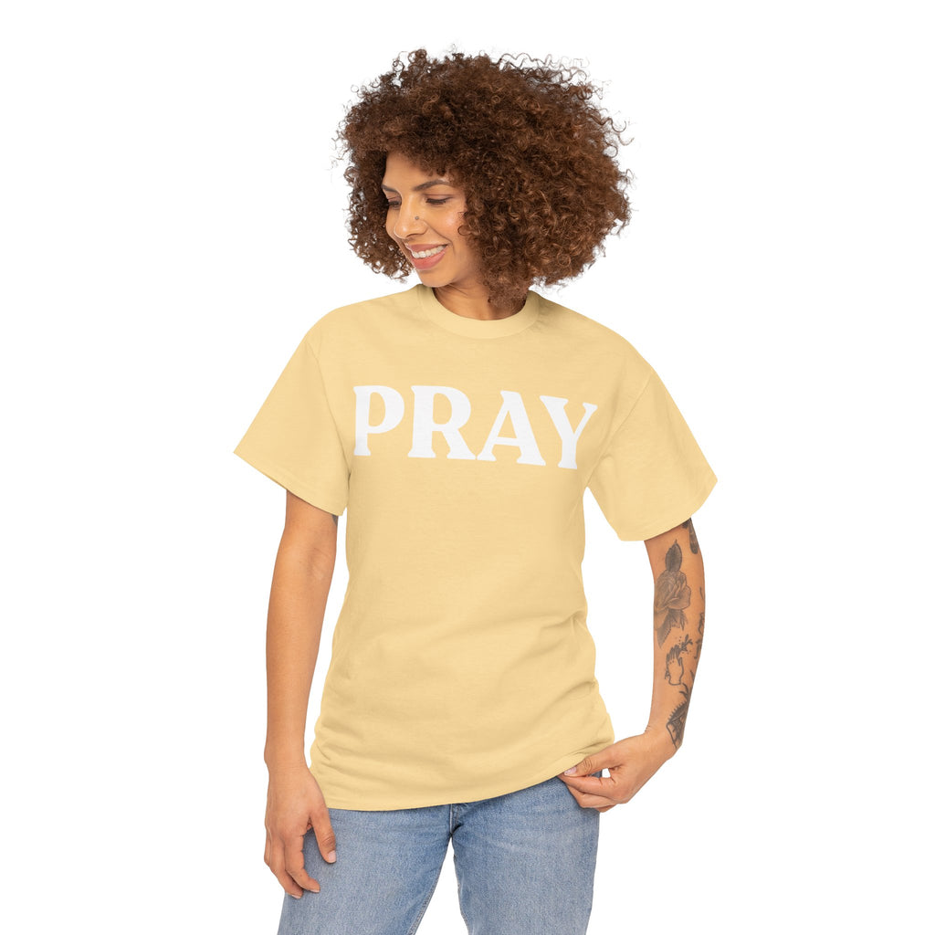 Pray Graphic Tee — Minimalist Faith T-Shirt