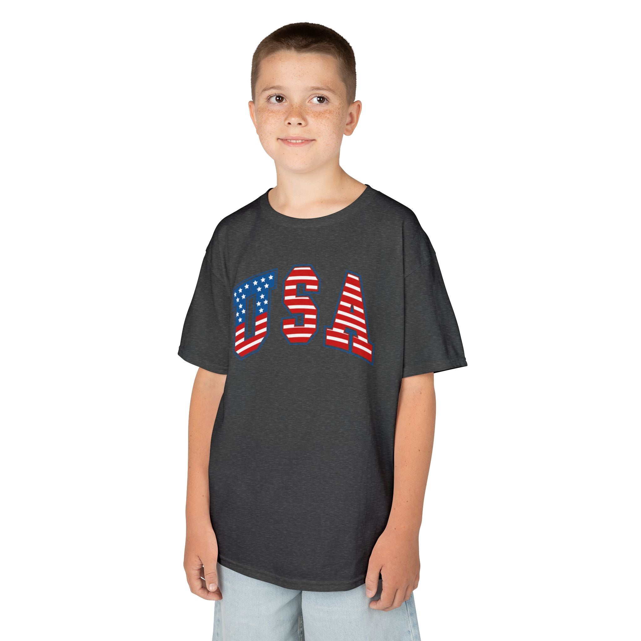 Kids USA Flag Tee | Patriotic Front and Back Design | Cr8tive Designs