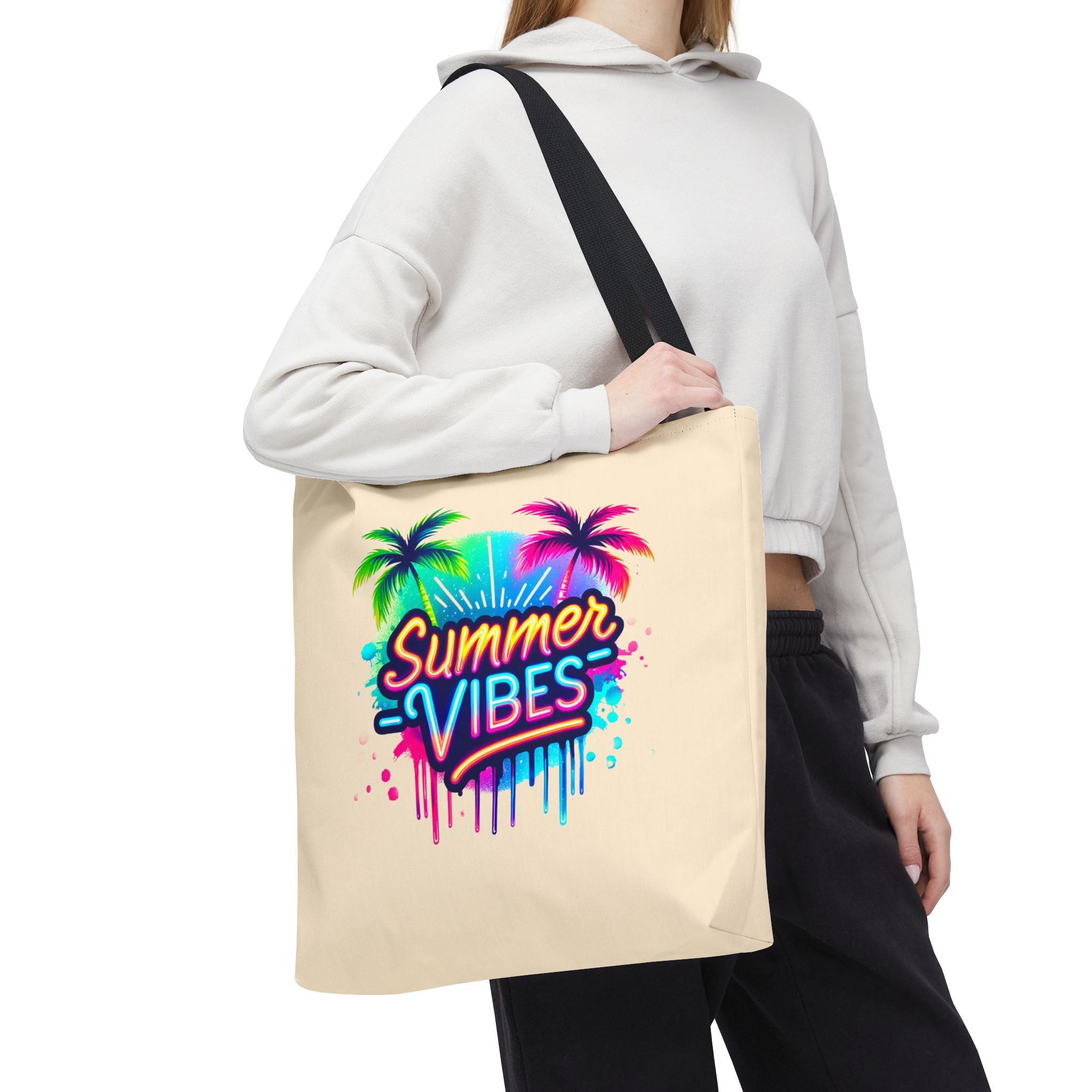 Summer Vibes | Neon Tropical Tote Bag | Cr8tive Designs
