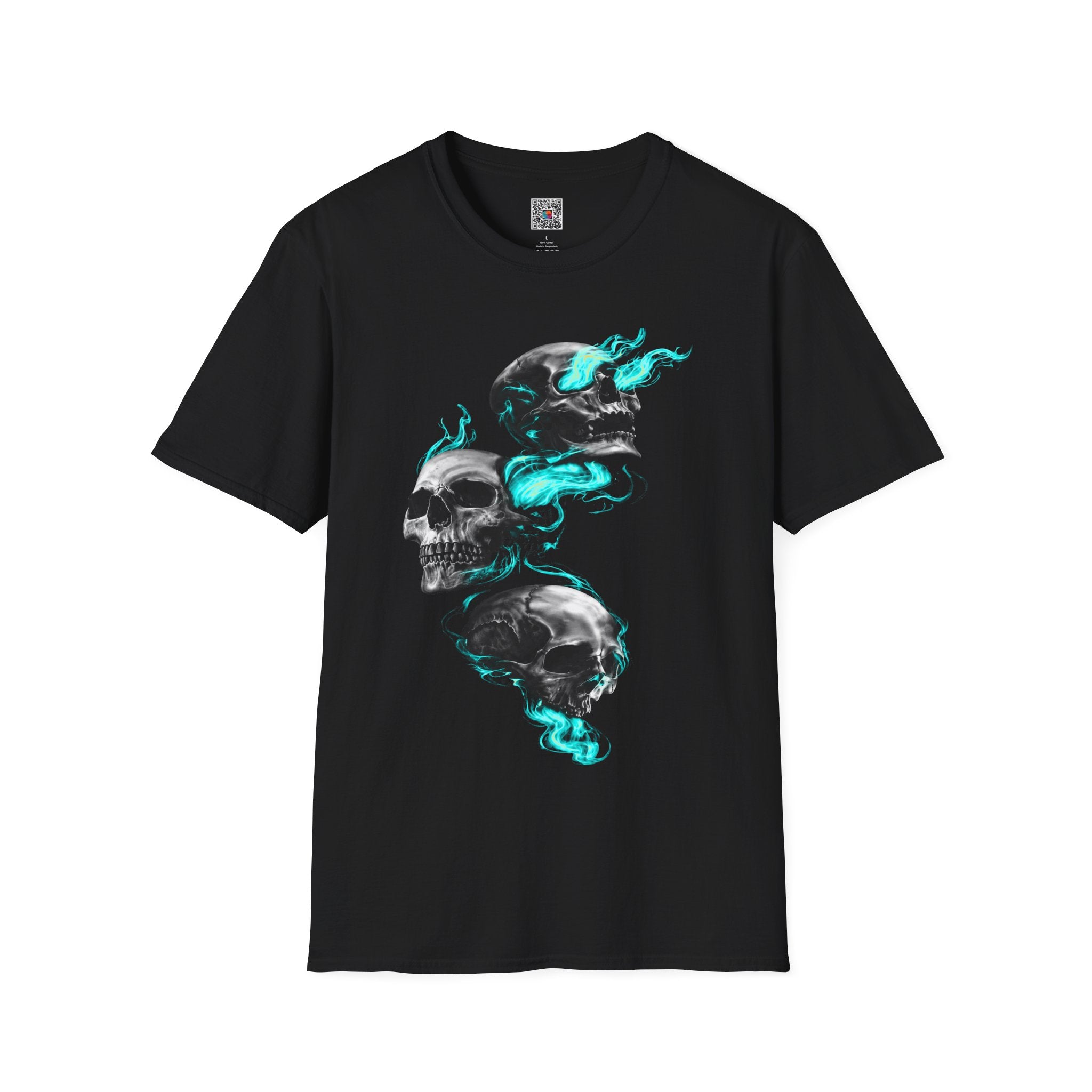 Teal Flame Skulls T-Shirt | Cr8tive Designs