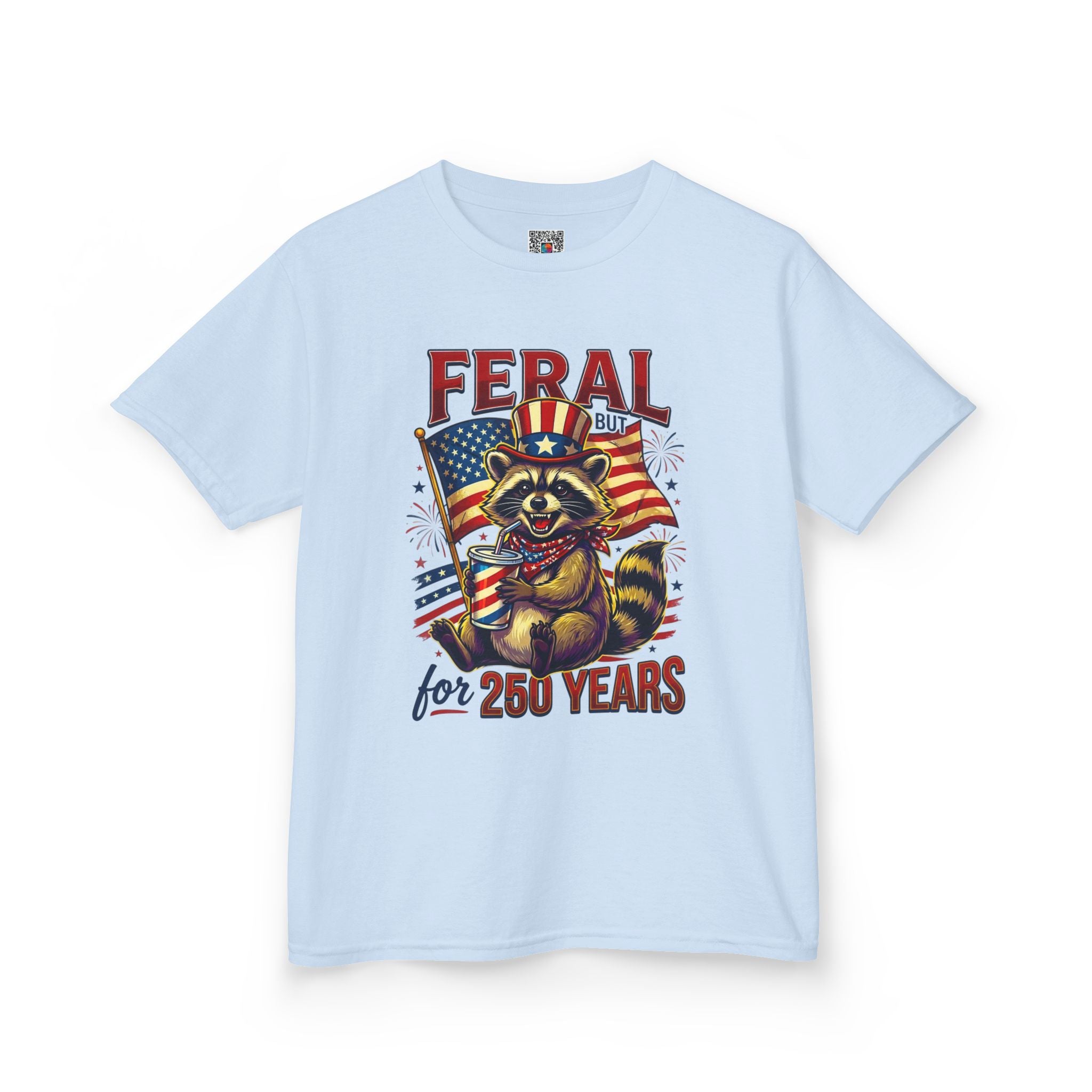 Kids Feral for 250 Years Tee | Patriotic Wildlife Graphic Design | Cr8tive Designs