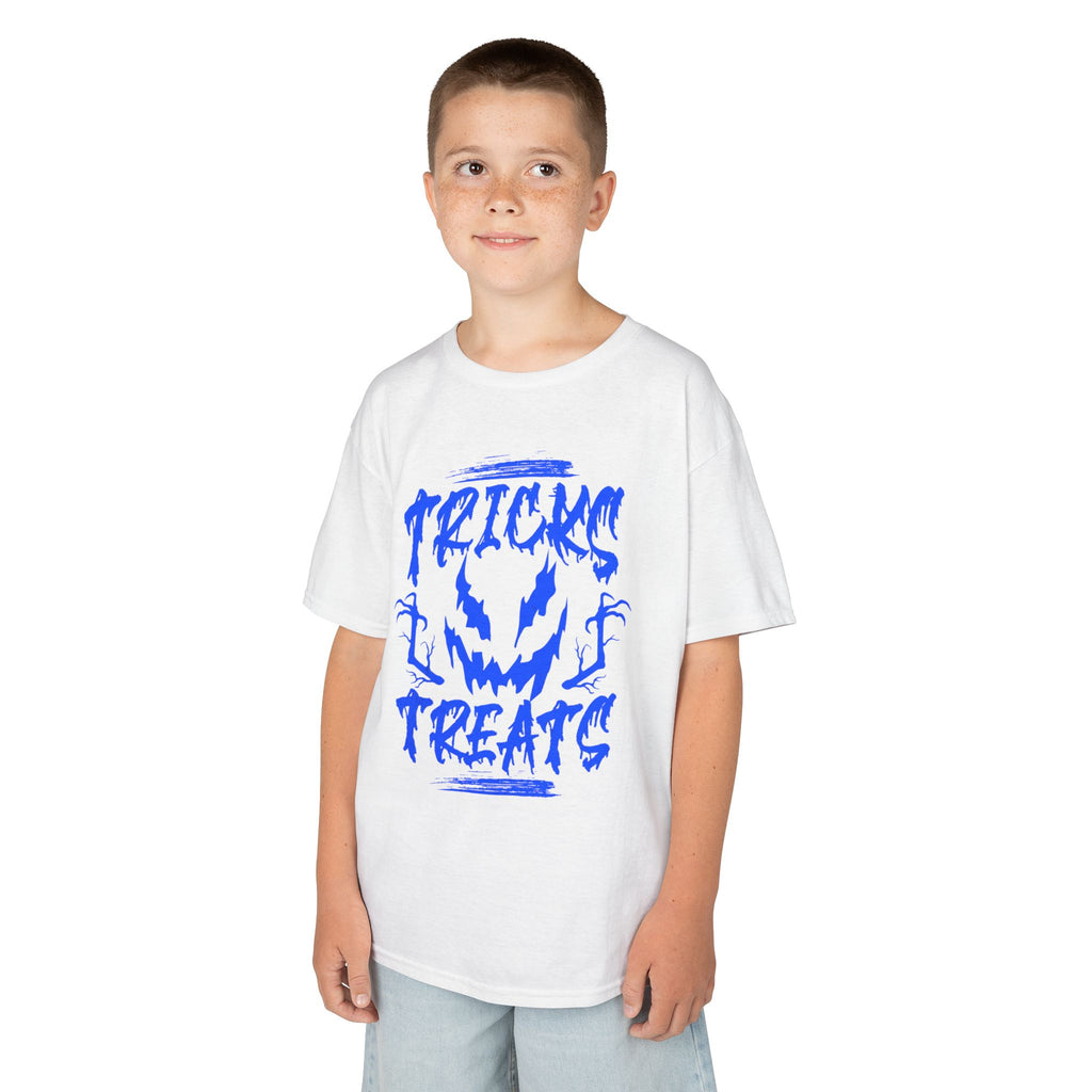 Kids Halloween T-Shirt | "Tricks & Treats" Scary Jack-O'-Lantern Tee | Cr8tive Designs
