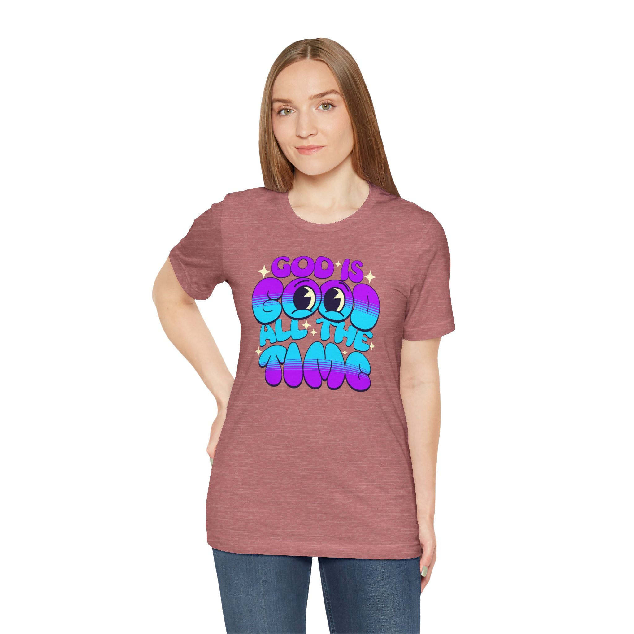 God Is Good All The Time T-Shirt | Retro Bubble Faith Tee | Cr8tive Designs