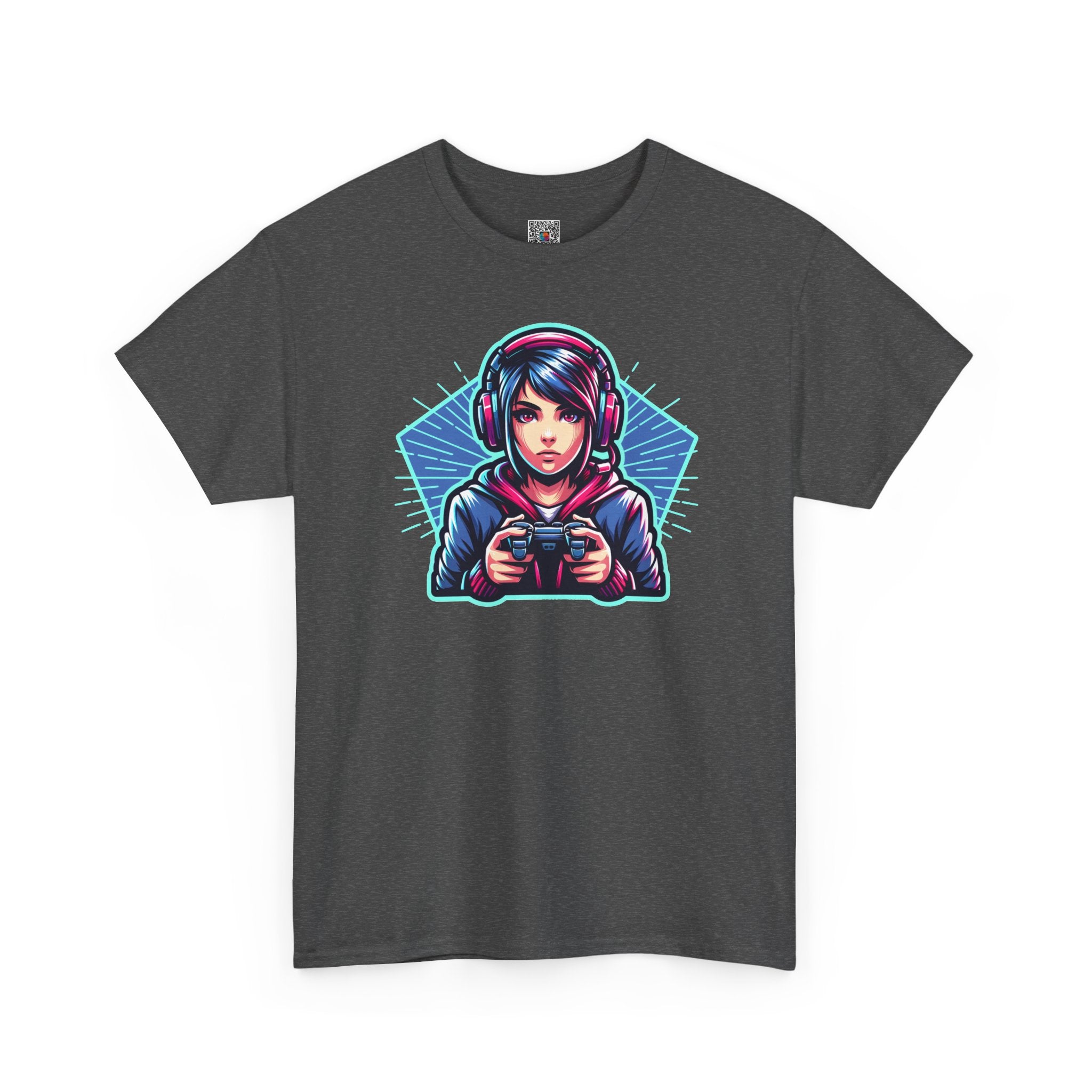 Neon Gamer Girl | Retro Gaming Graphic T-Shirt | Cr8tive Designs