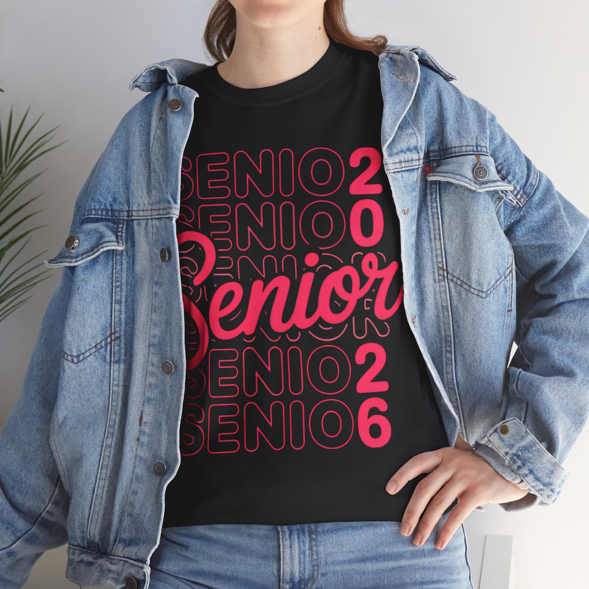 Senior 2026 Neon Script T-Shirt | Bold Layered Typography Tee | Trendy Graduation Shirt | Cr8tive Designs