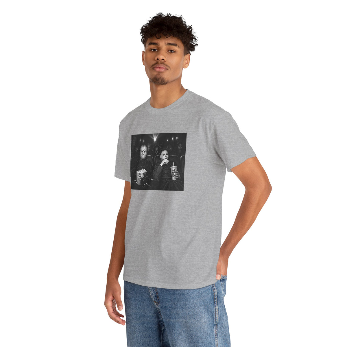 Horror Movie Night T-Shirt | Slasher Villains Theater Popcorn Graphic Tee | Cr8tive Designs