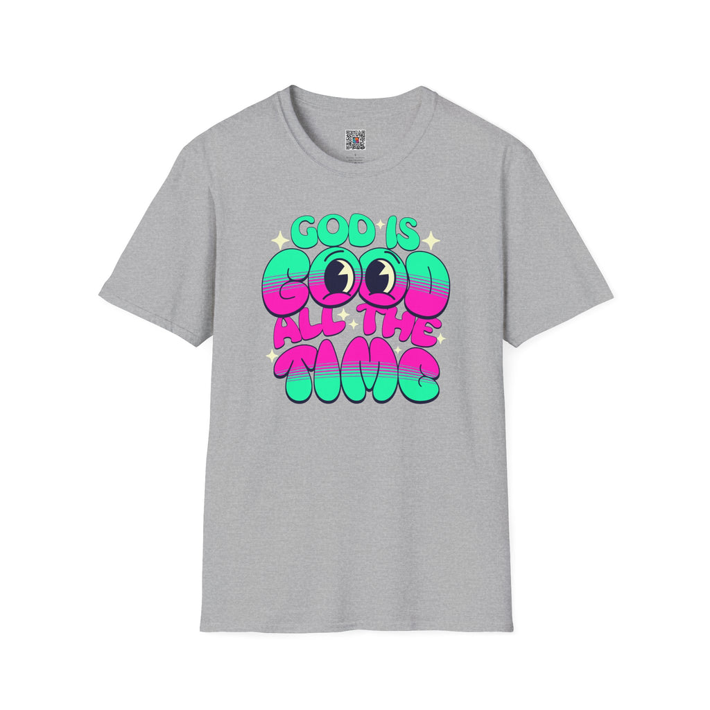 God Is Good All The Time T-Shirt | Retro Neon Faith Graphic Tee | Cr8tive Designs