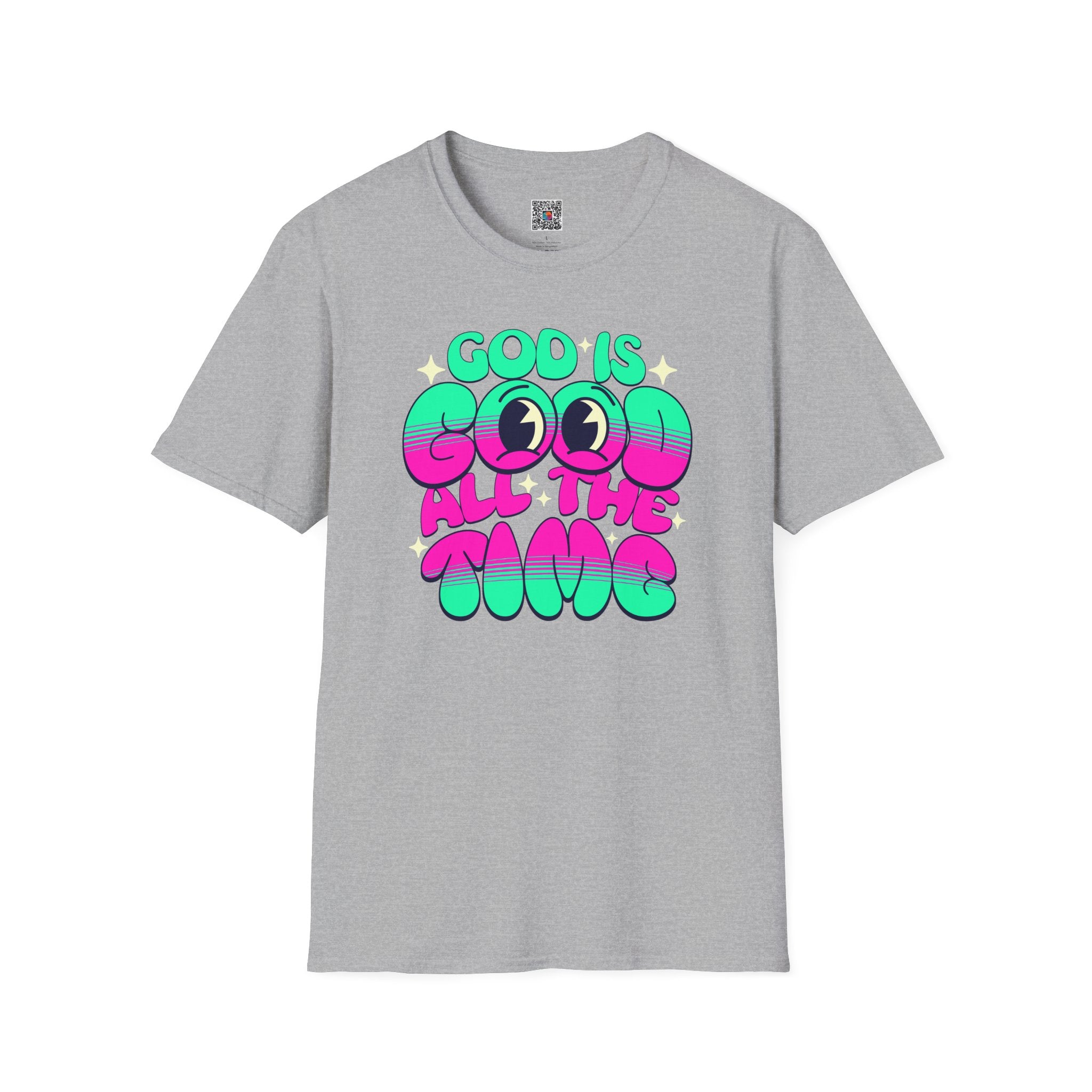 God Is Good All The Time T-Shirt | Retro Neon Faith Graphic Tee | Cr8tive Designs