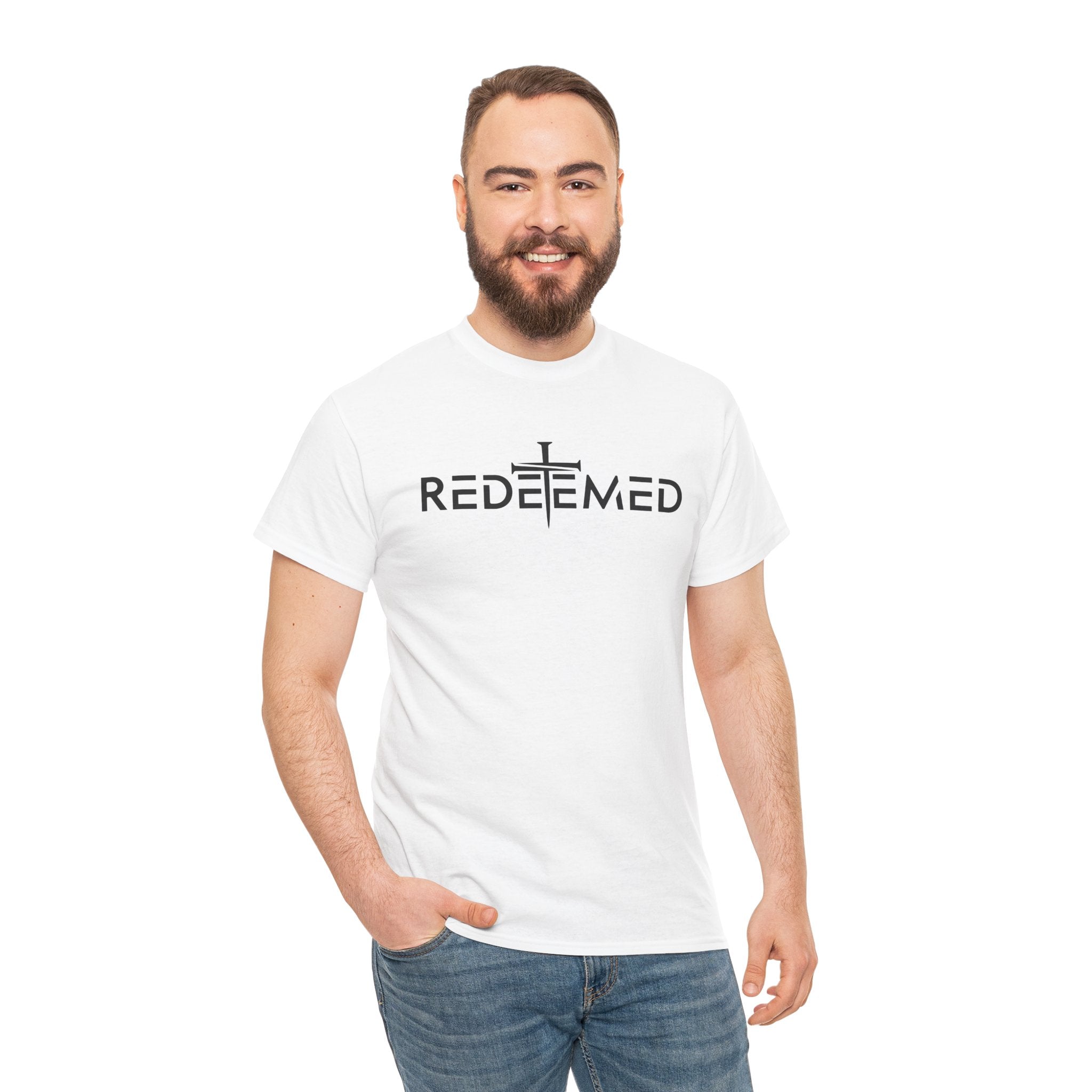 Redeemed – Minimalist Christian Cross Faith T-Shirt | Cr8tive Designs