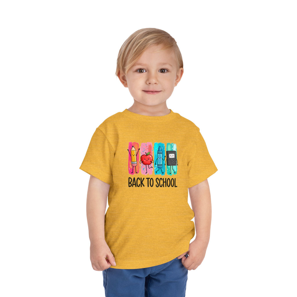 Back-to-School Buddies Toddler Tee | Colorful School Supplies T-Shirt | Cr8tive Designs