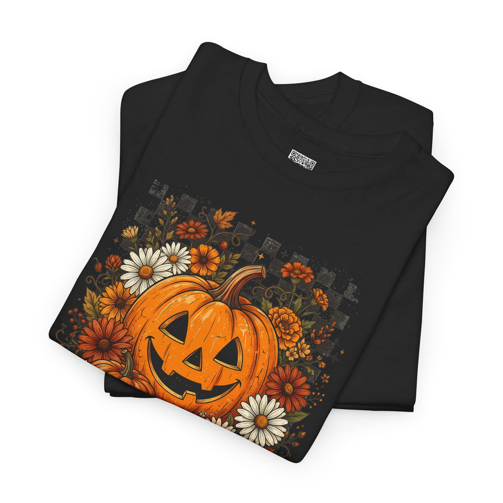 Hello Pumpkin Tee | Retro Halloween Floral Graphic T-Shirt | Cr8tive Designs