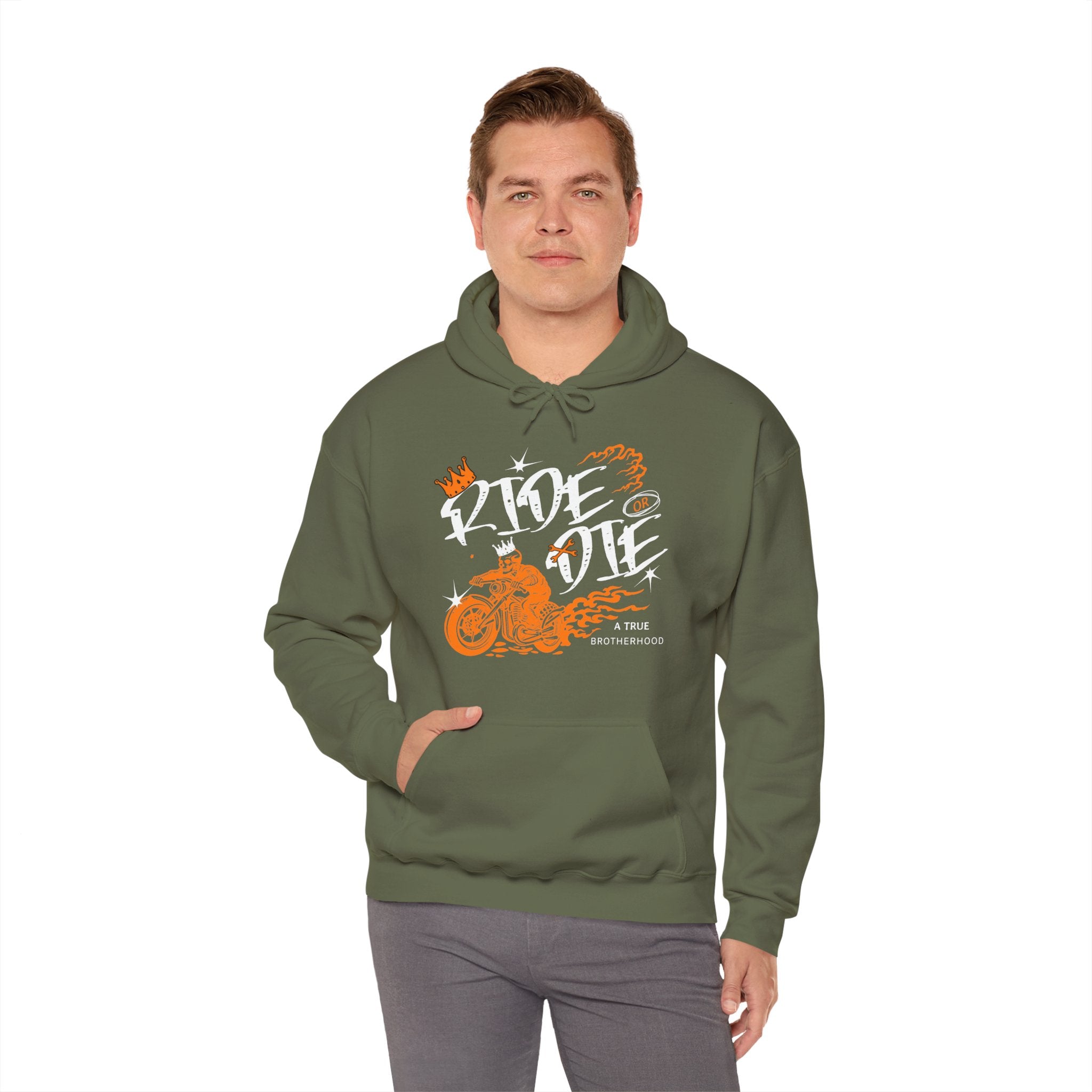 Ride or Die Hoodie | Motorcycle Flames Design | Cr8tive Designs