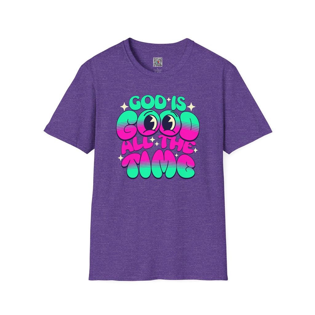 God Is Good All The Time T-Shirt | Retro Neon Faith Graphic Tee | Cr8tive Designs