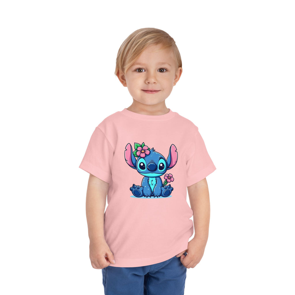 Floral Stitch Toddler Tee | Cute Tropical Character T-Shirt | Cr8tive Designs