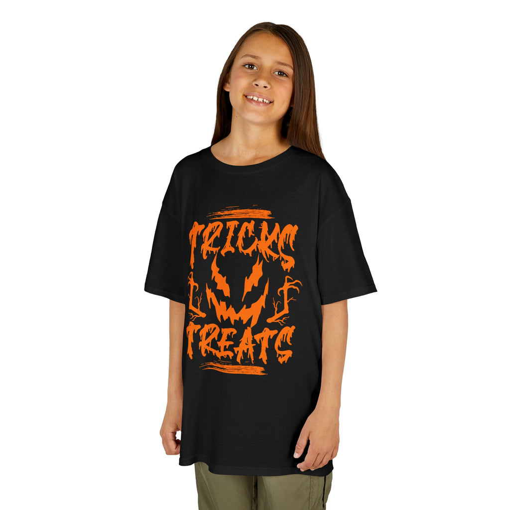 Kids Halloween Tee | 'Tricks & Treats' Spooky Jack-O'-Lantern Graphic | Cr8tive Designs