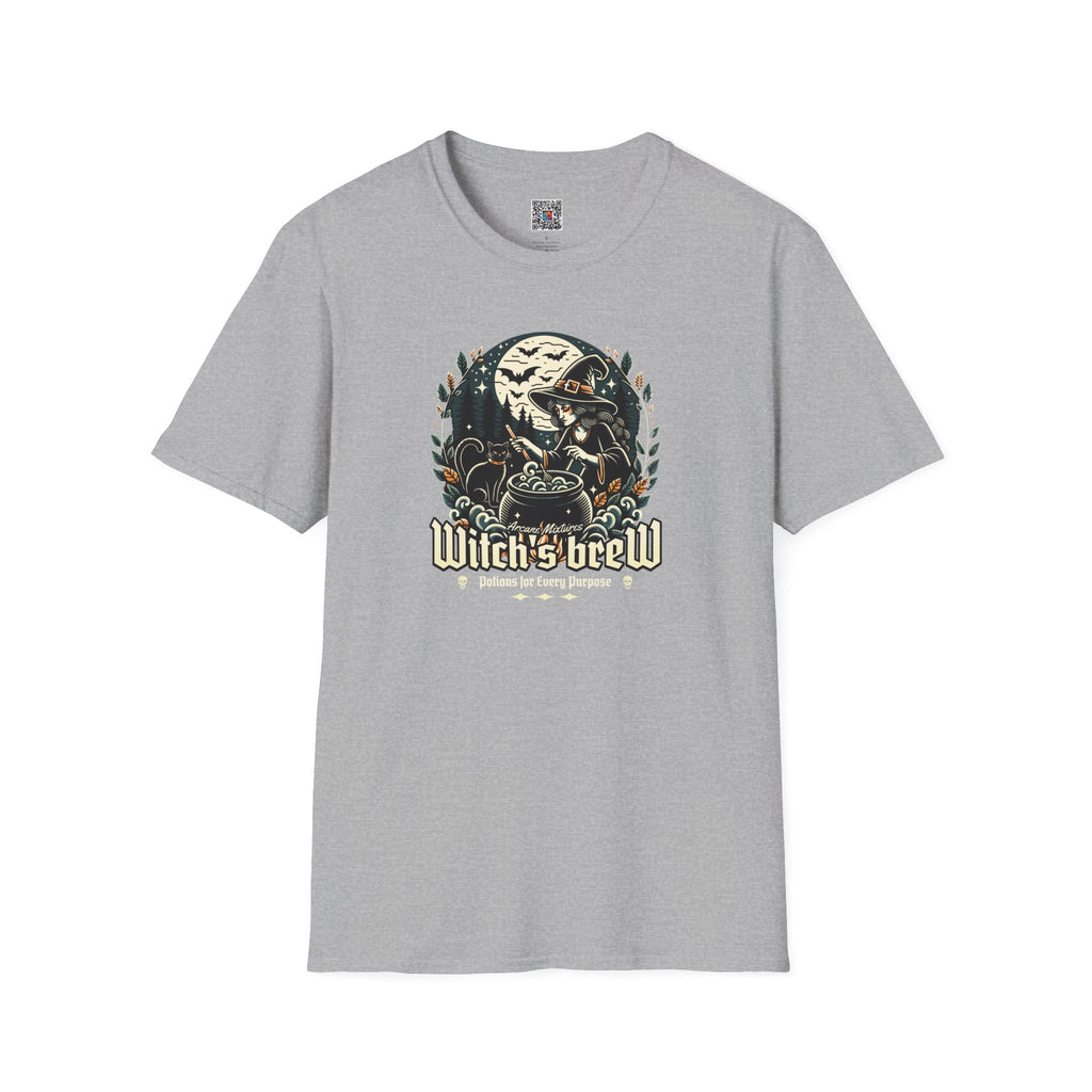 Witch's Brew T-Shirt | Vintage Moonlit Witch Cauldron Graphic | Cr8tive Designs