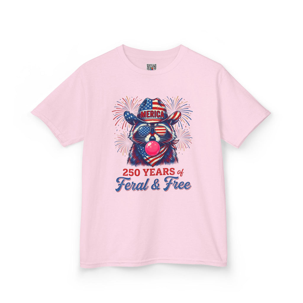 Kids '250 Years of Feral & Free' Patriotic Cow T-Shirt| Cr8tive Designs