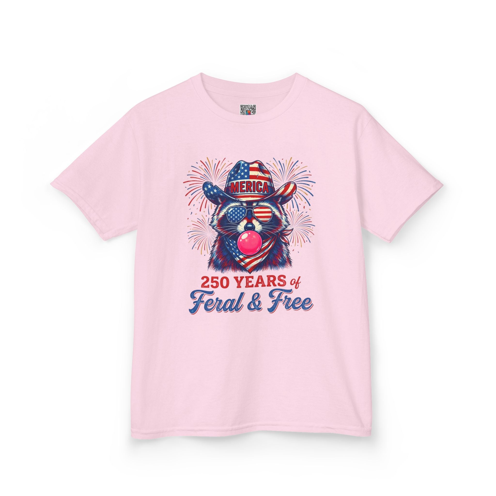 Kids '250 Years of Feral & Free' Patriotic Cow T-Shirt| Cr8tive Designs