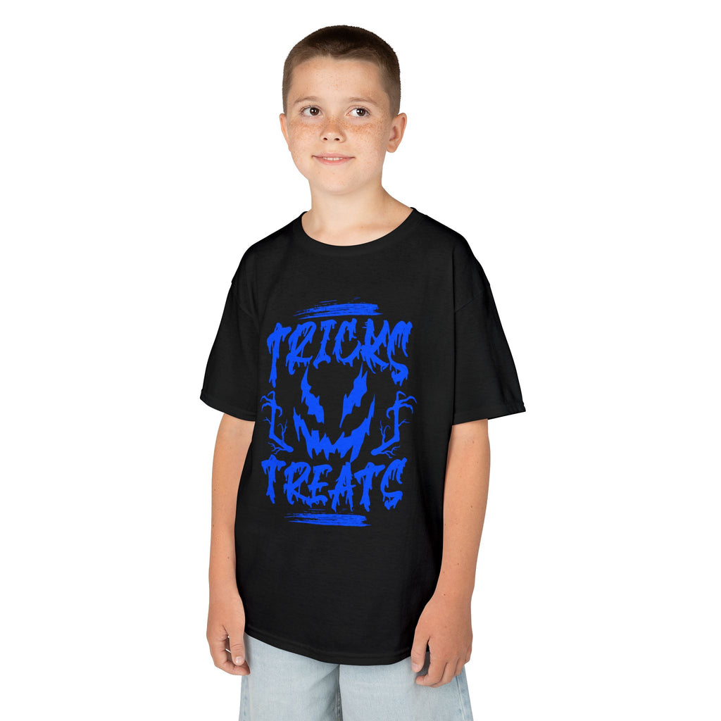Kids Halloween T-Shirt | "Tricks & Treats" Scary Jack-O'-Lantern Tee | Cr8tive Designs