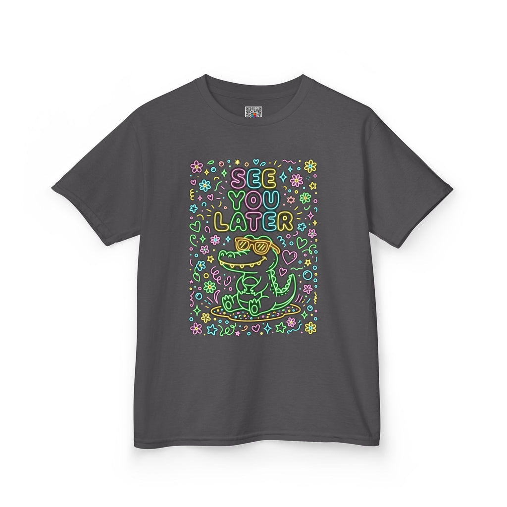 Kids T-Shirt | Neon alligator "See You Later" Cute Graphic Tee | Cr8tive Designs